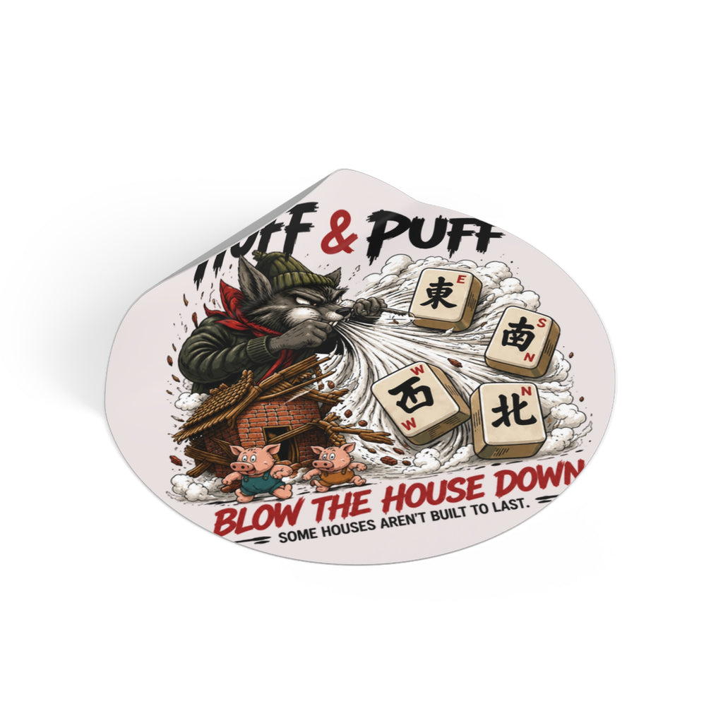 Mahjong Gangster Squad: "Blow the House Down” Round Vinyl Sticker