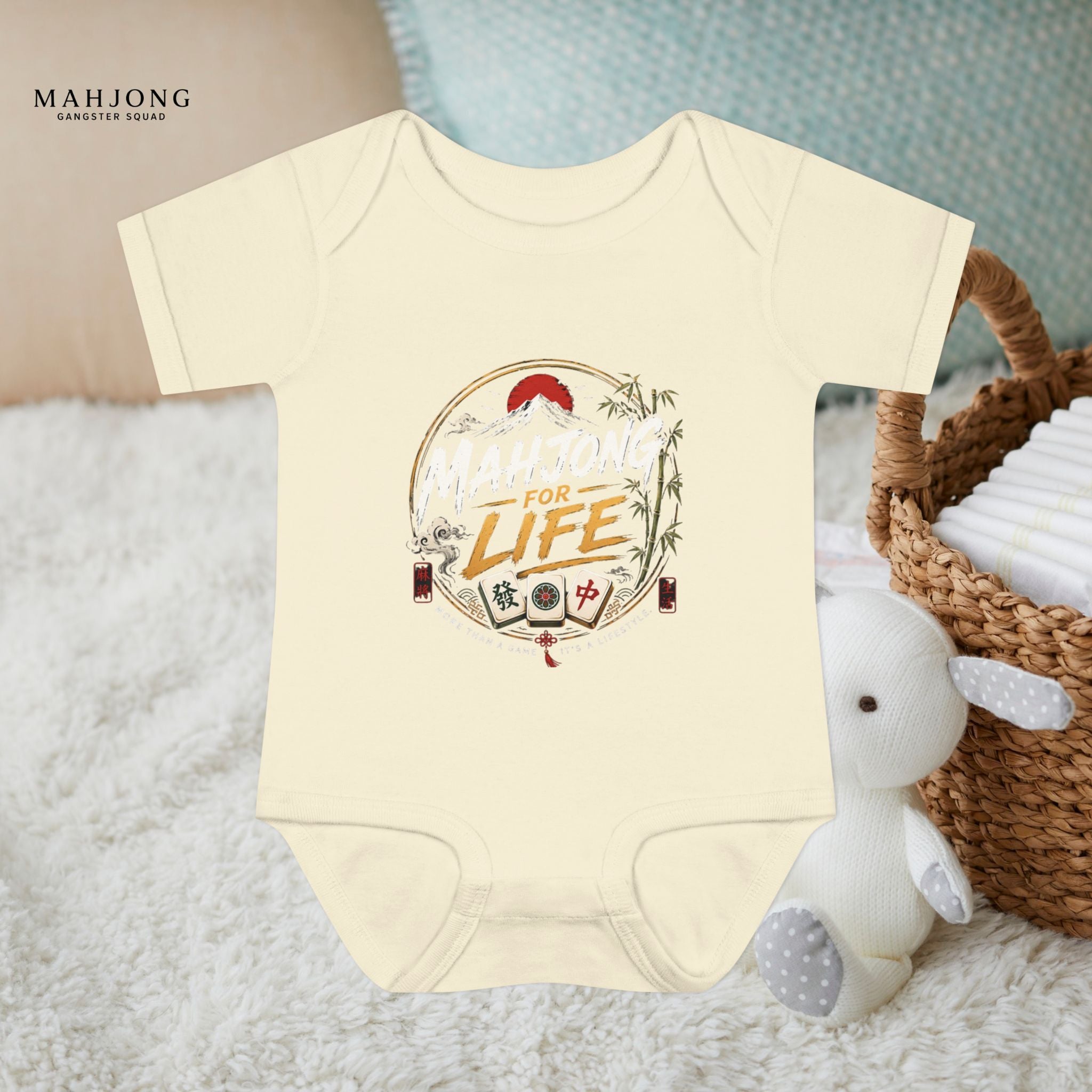 Mahjong Gangster Squad - "Mahjong for Life" Baby Onesie
