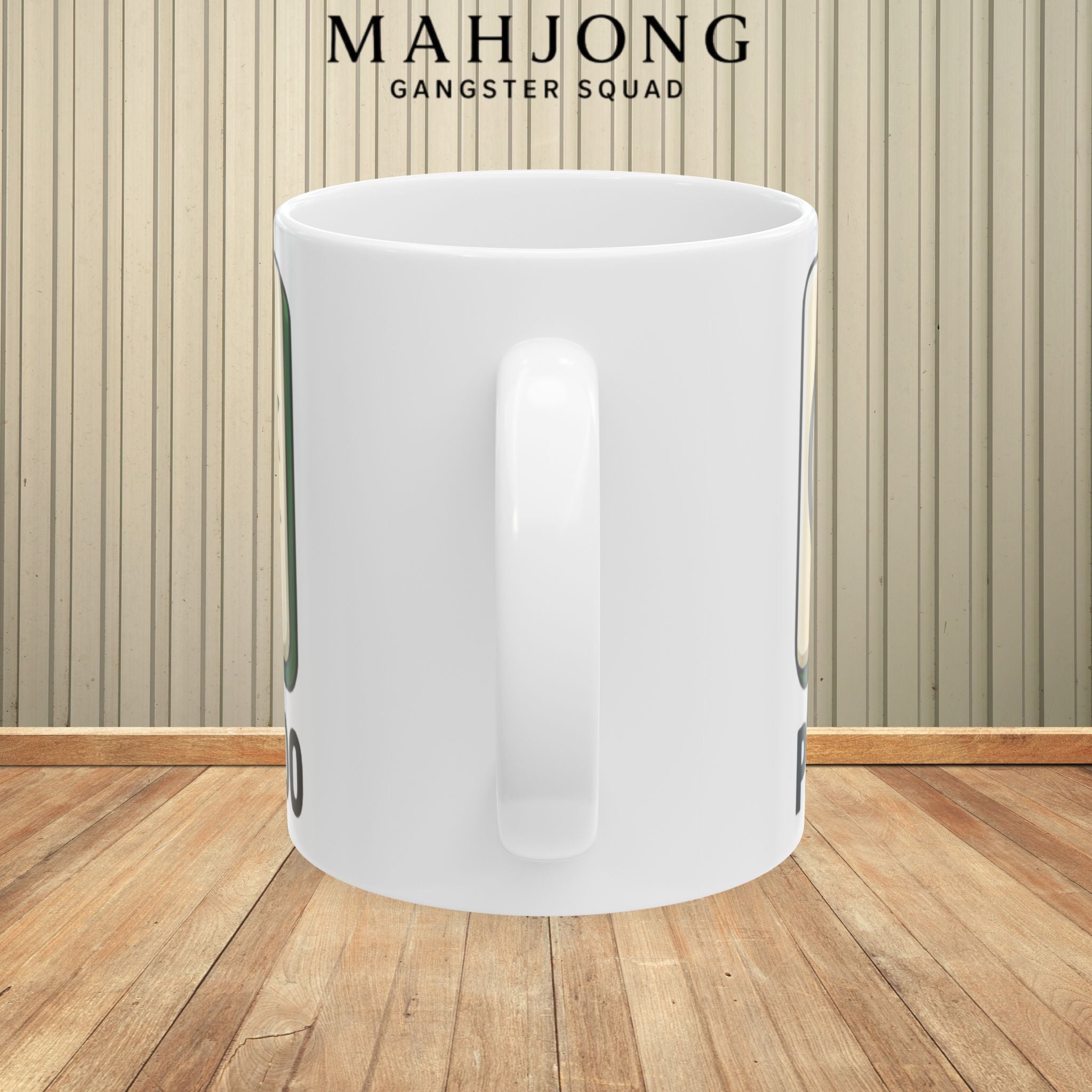 Mahjong Gangster Squad – "Peace, Love, Bamboo" Ceramic Coffee Cup