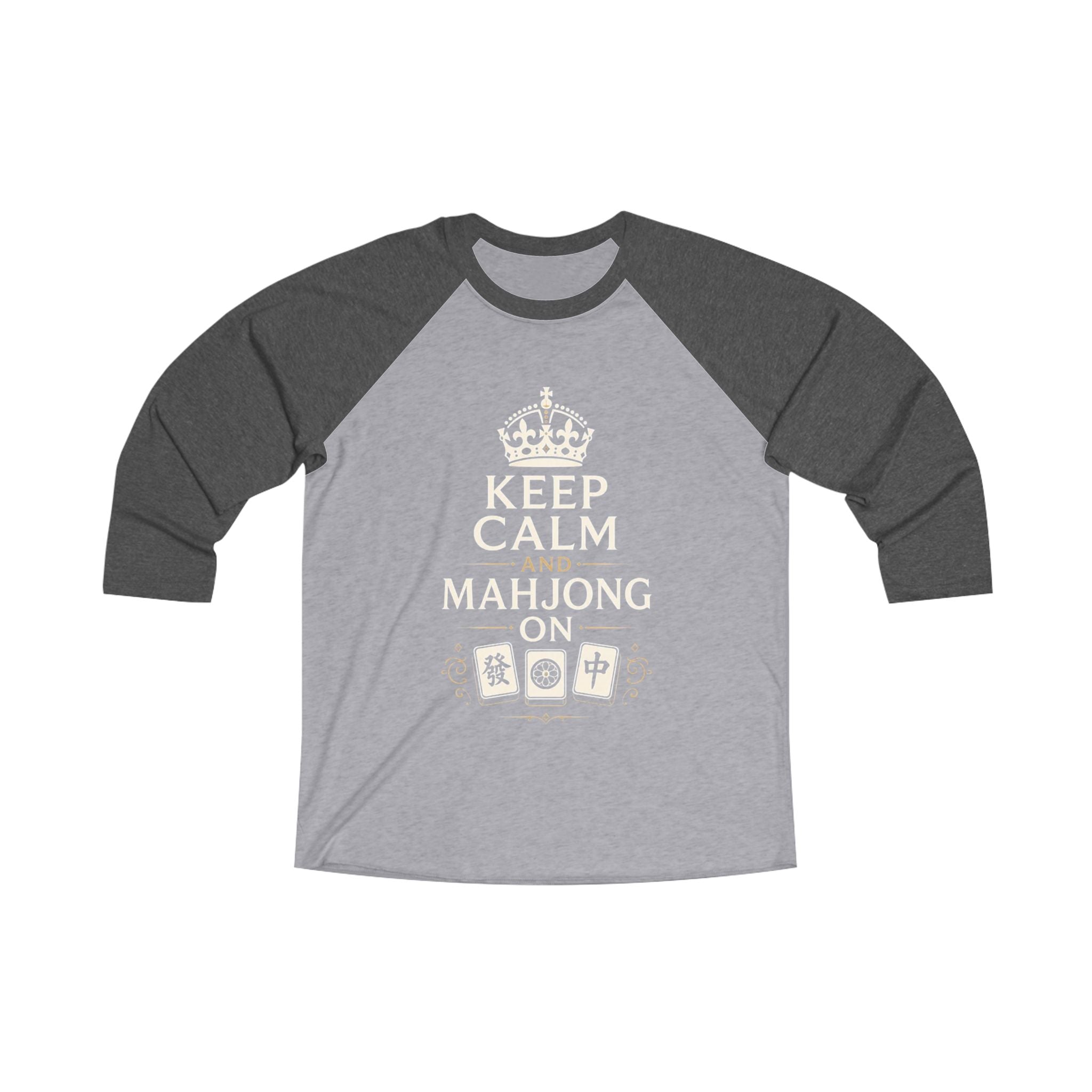 Mahjong Gangster Squad — "Keep Calm" 3/4-Sleeve Baseball Shirt