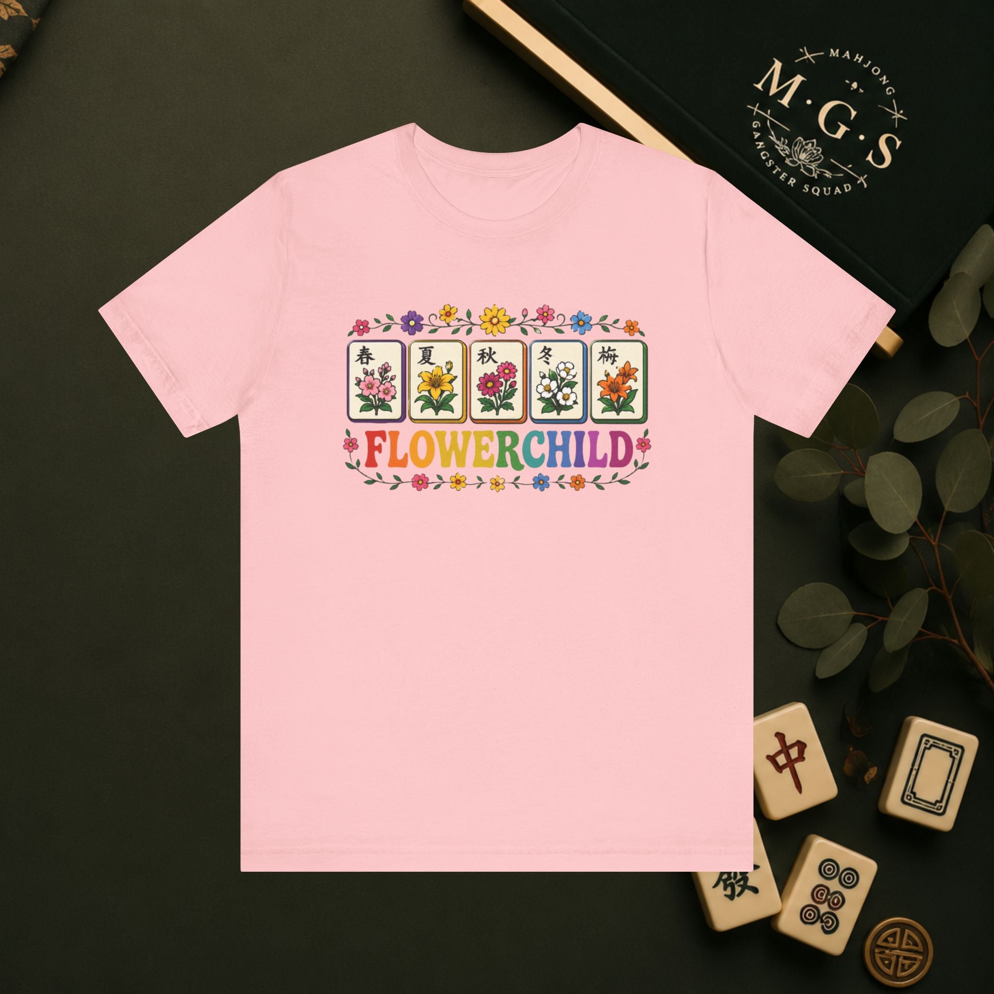 Mahjong Gangster Squad Graphic Tee- "Flower Child"