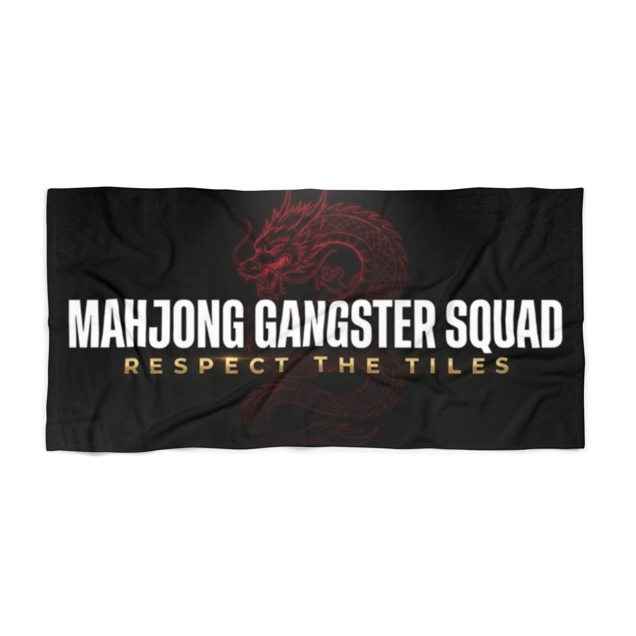 Mahjong Gangster Squad — "Dragon: Respect the Tiles"  Beach Towel