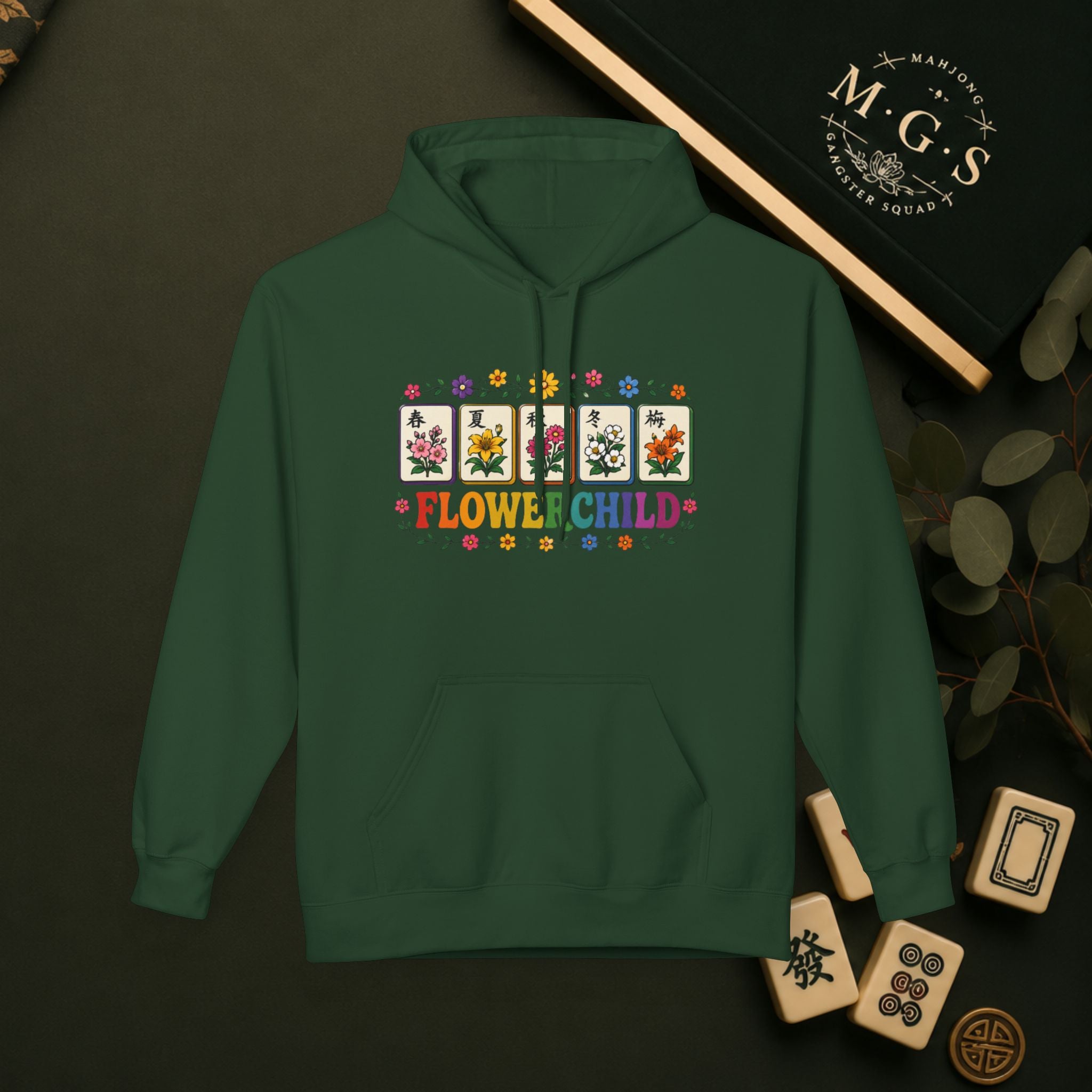 Mahjong Gangster Squad Hoodie — "Flower Child"