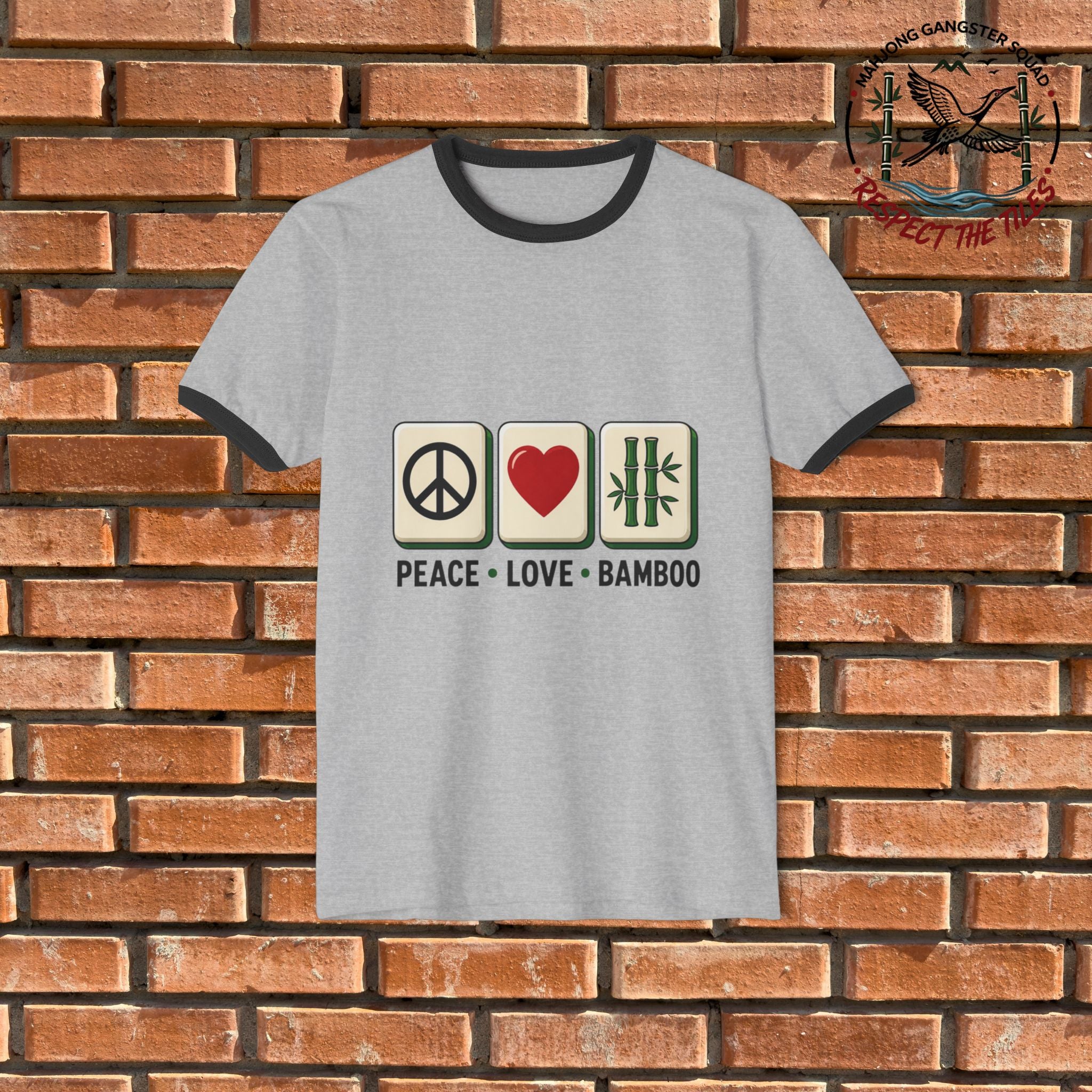 Mahjong Gangster Squad - "Peace Love Bamboo" Graphic Ring Tee
