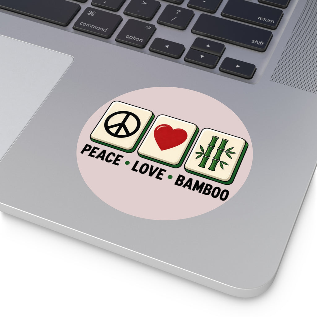 Mahjong Gangster Squad - "Peace Love Bamboo" Round Vinyl Sticker