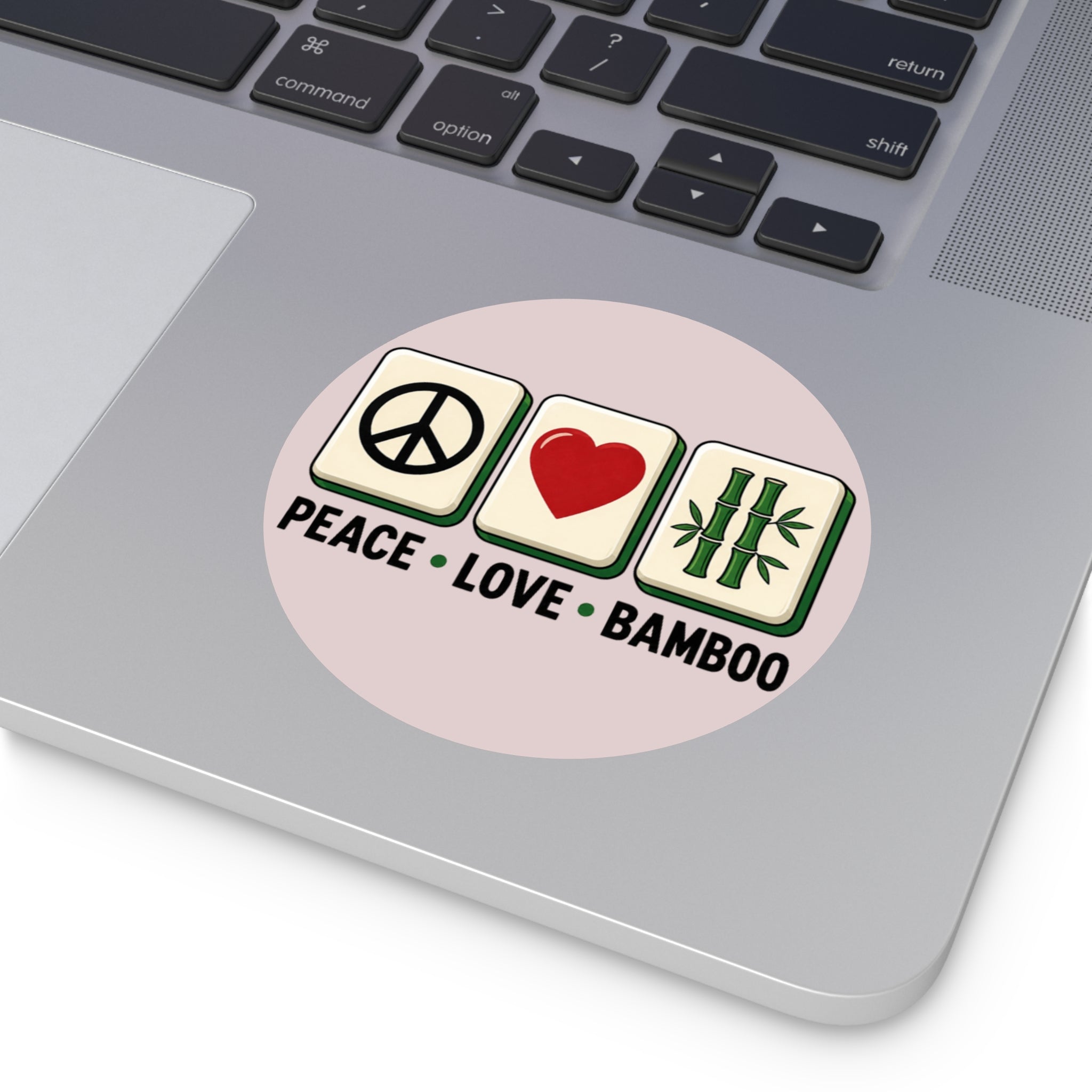 Mahjong Gangster Squad - "Peace Love Bamboo" Round Vinyl Sticker