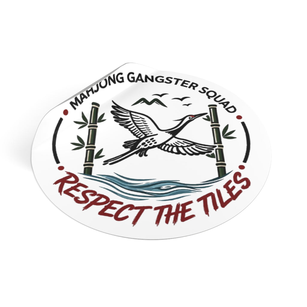 Mahjong Gangster Squad "Respect the Tiles” Round Vinyl Sticker