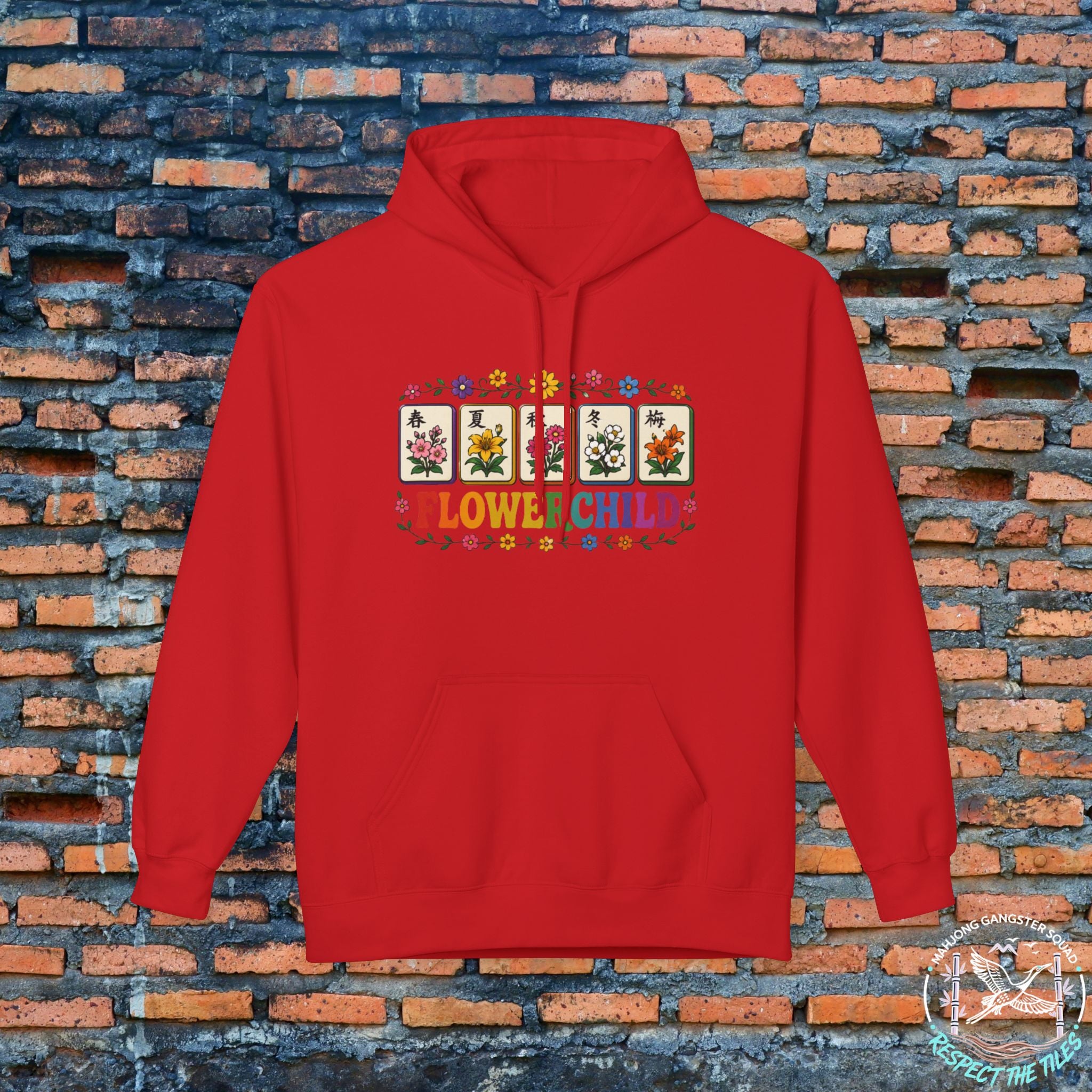 Mahjong Gangster Squad Hoodie — Vintage "Flower Child"