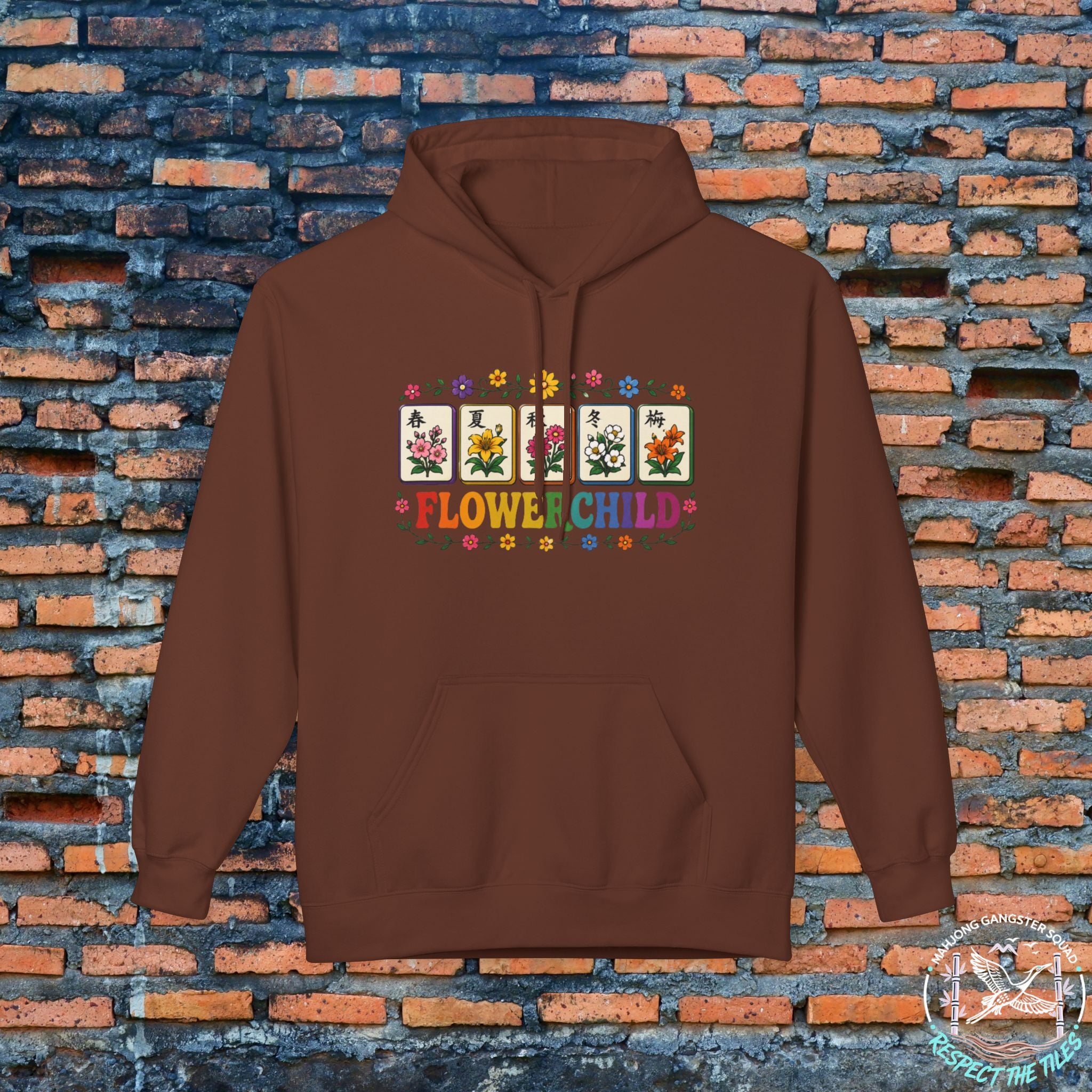 Mahjong Gangster Squad Hoodie — Vintage "Flower Child"