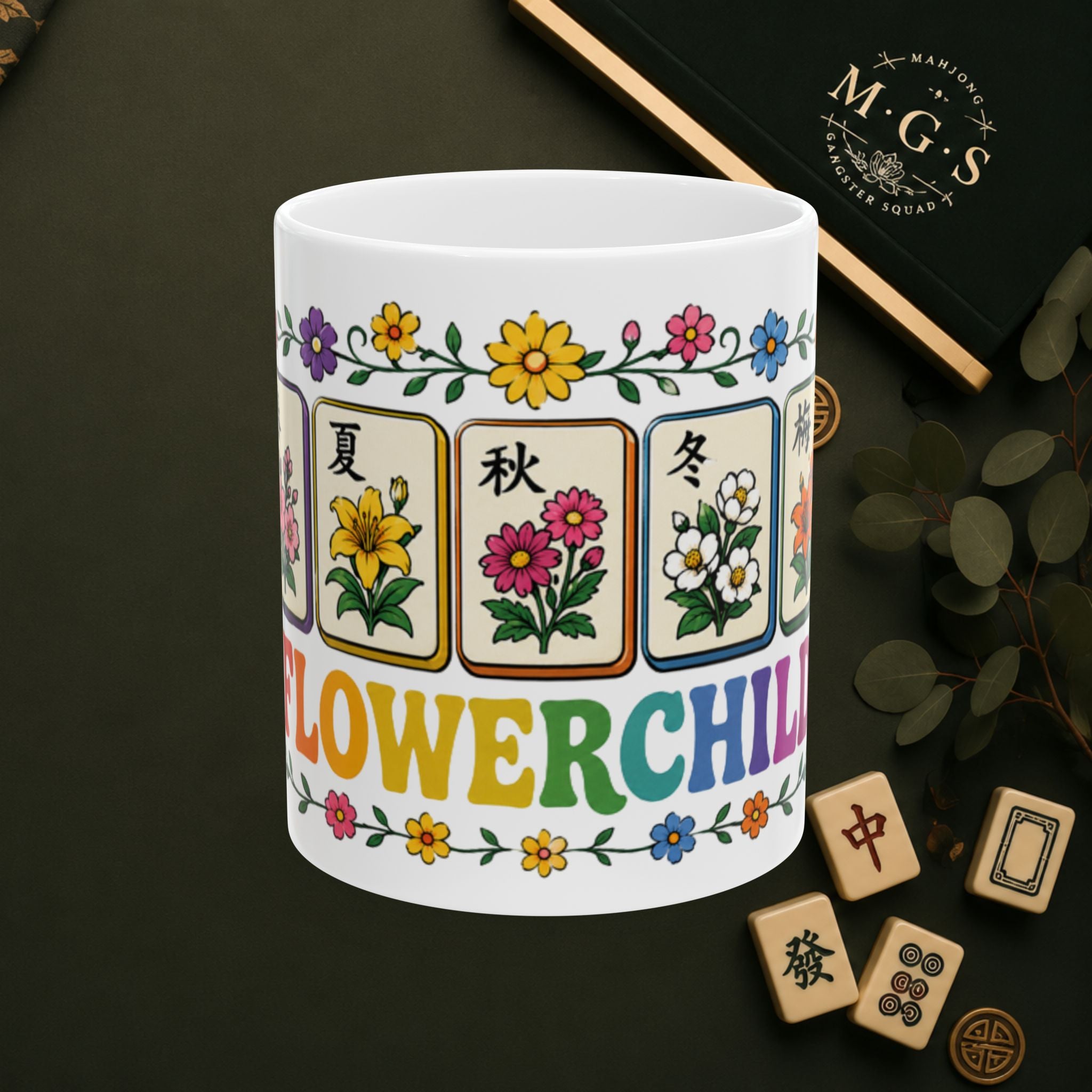Mahjong Gangster Squad – "Mahjong First" Ceramic Coffee Cup