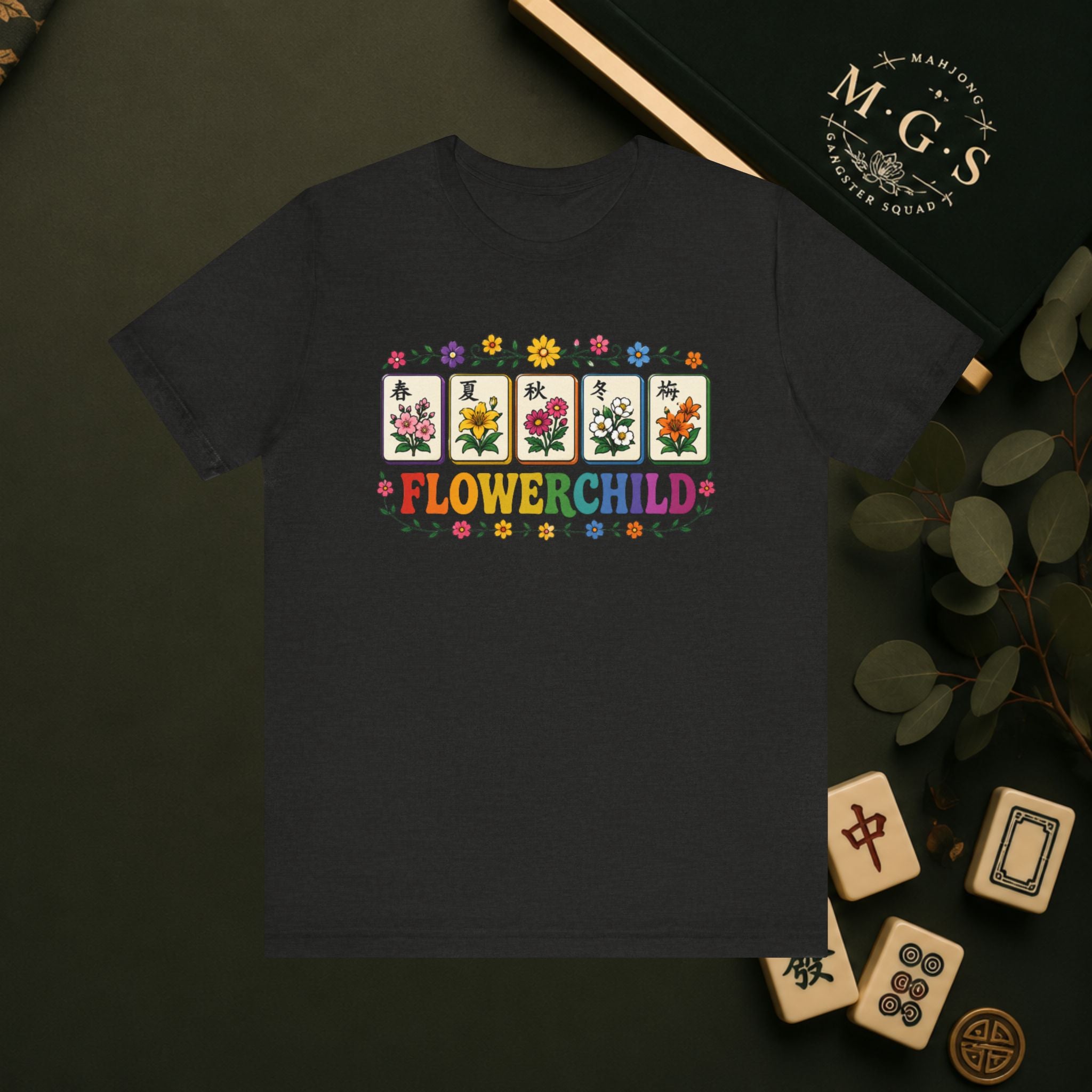 Mahjong Gangster Squad Graphic Tee- "Flower Child"