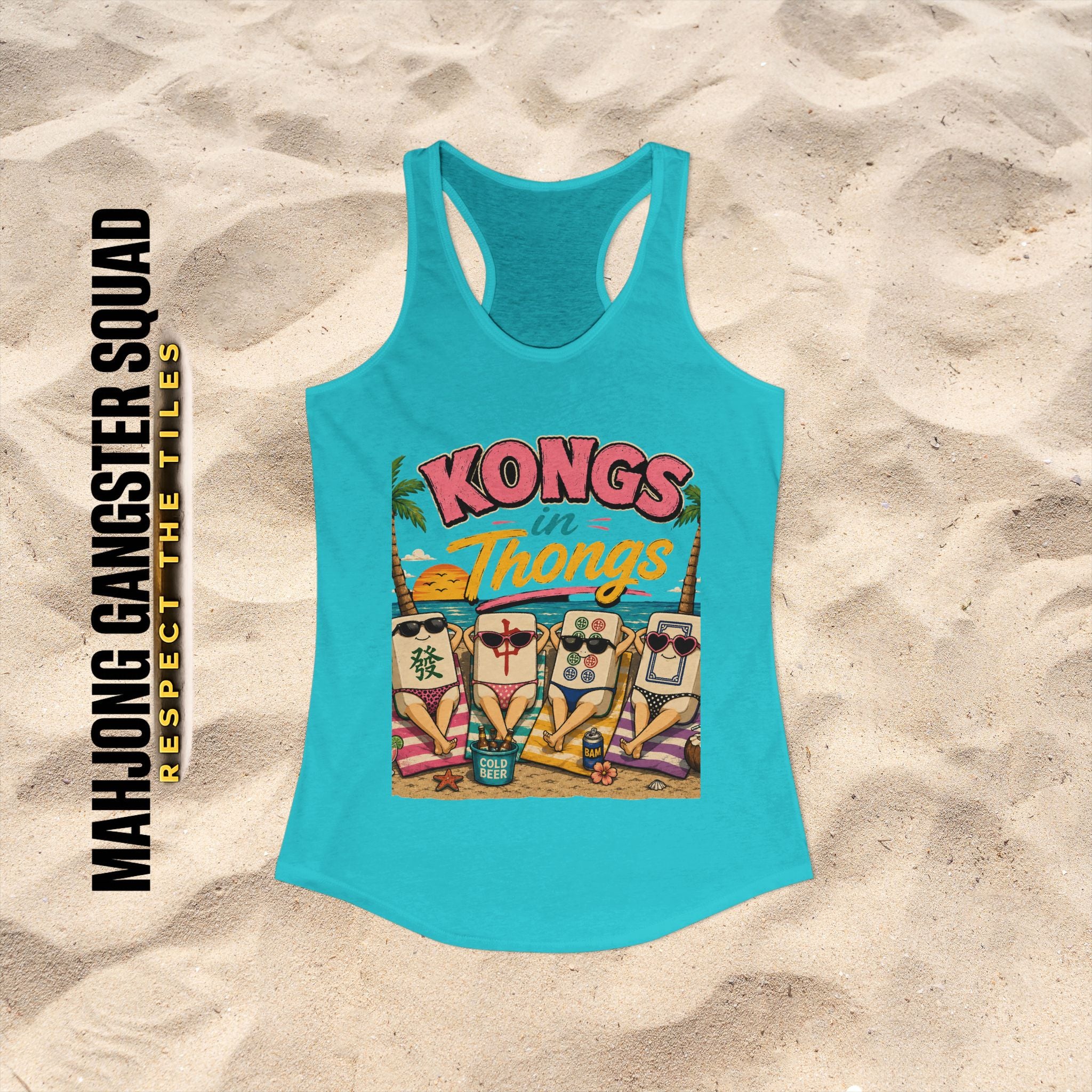 Mahjong Gangster Squad - "Kongs in Thongs" Racerback Tank Top