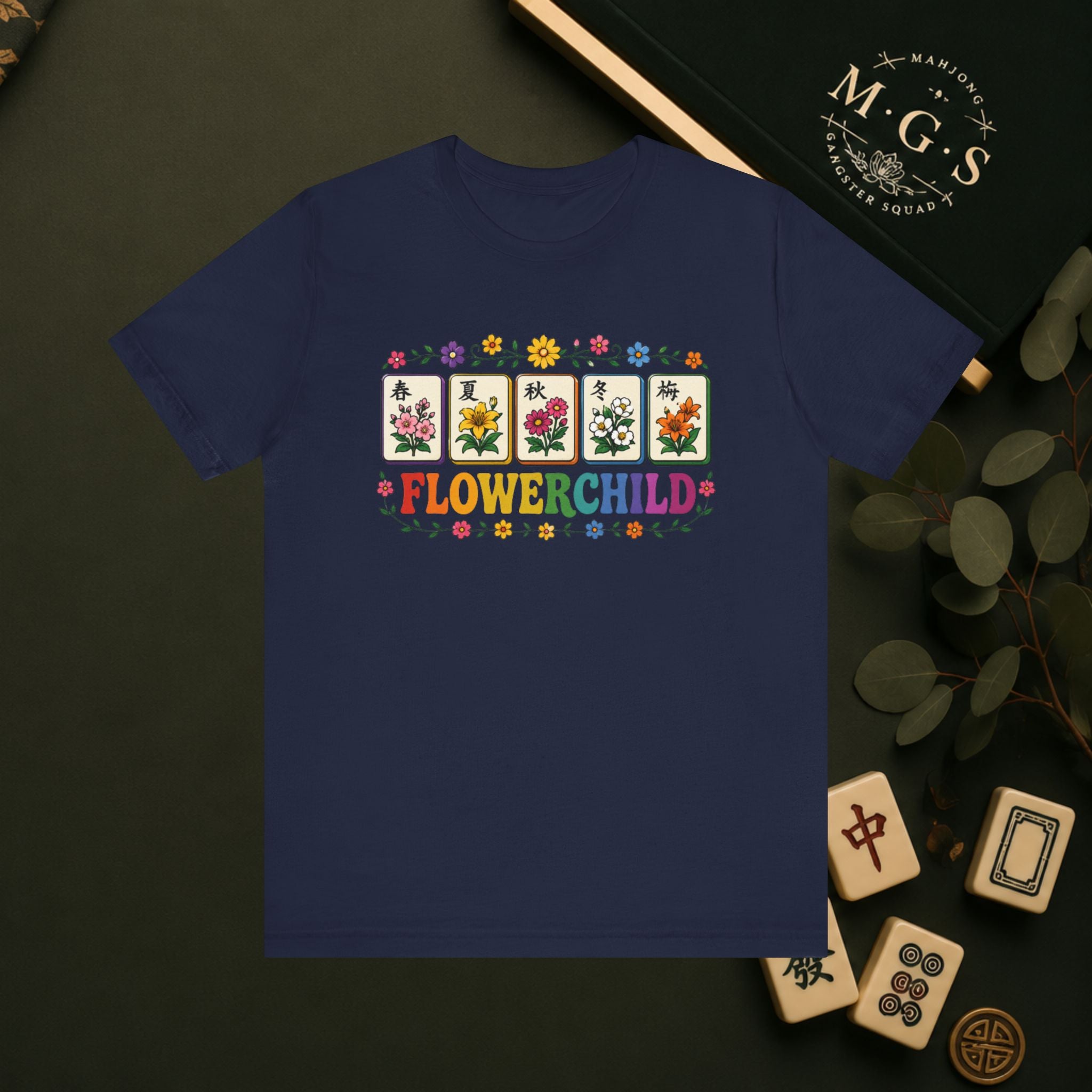 Mahjong Gangster Squad Graphic Tee- "Flower Child"