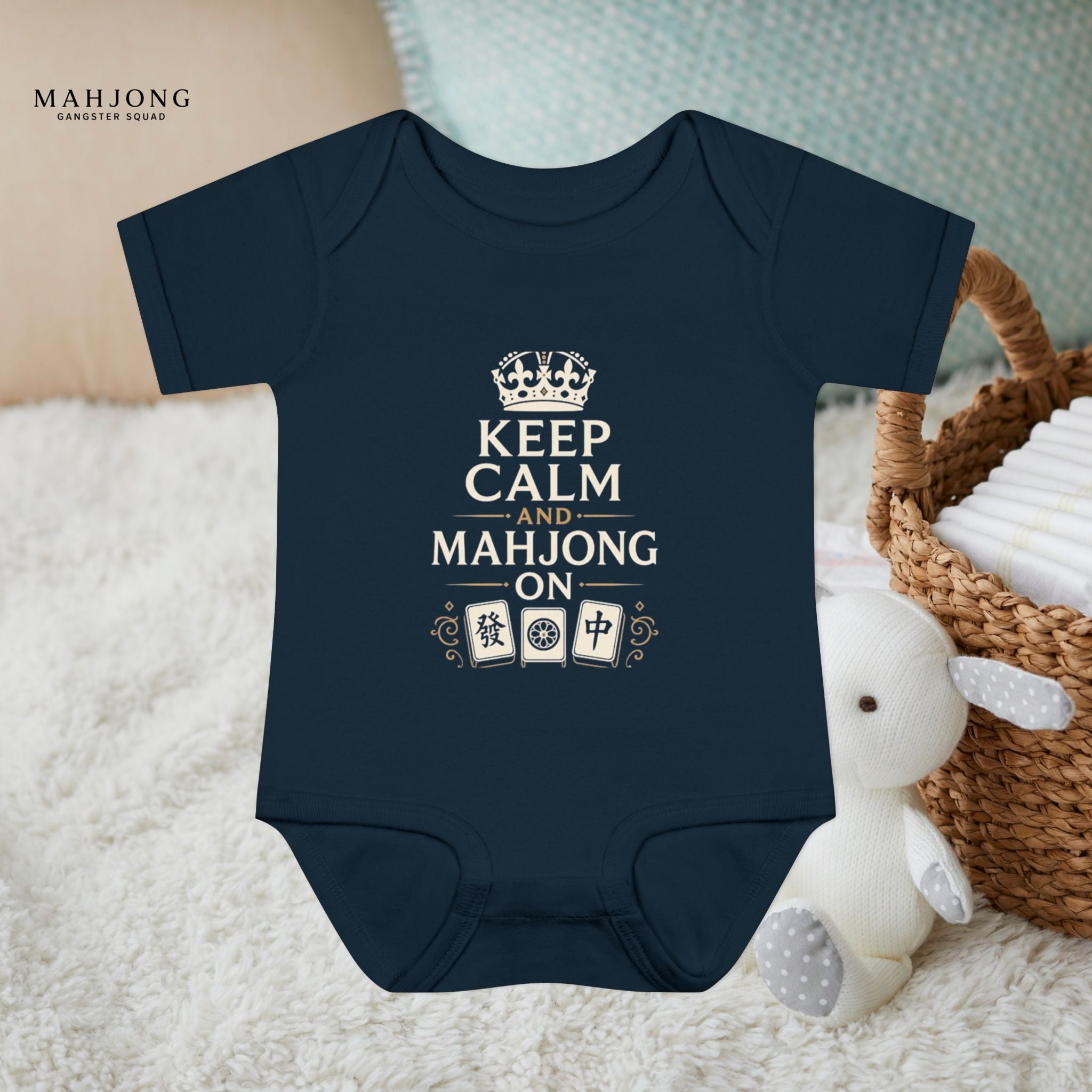 Mahjong Gangster Squad - "Keep Calm" Baby Onesie
