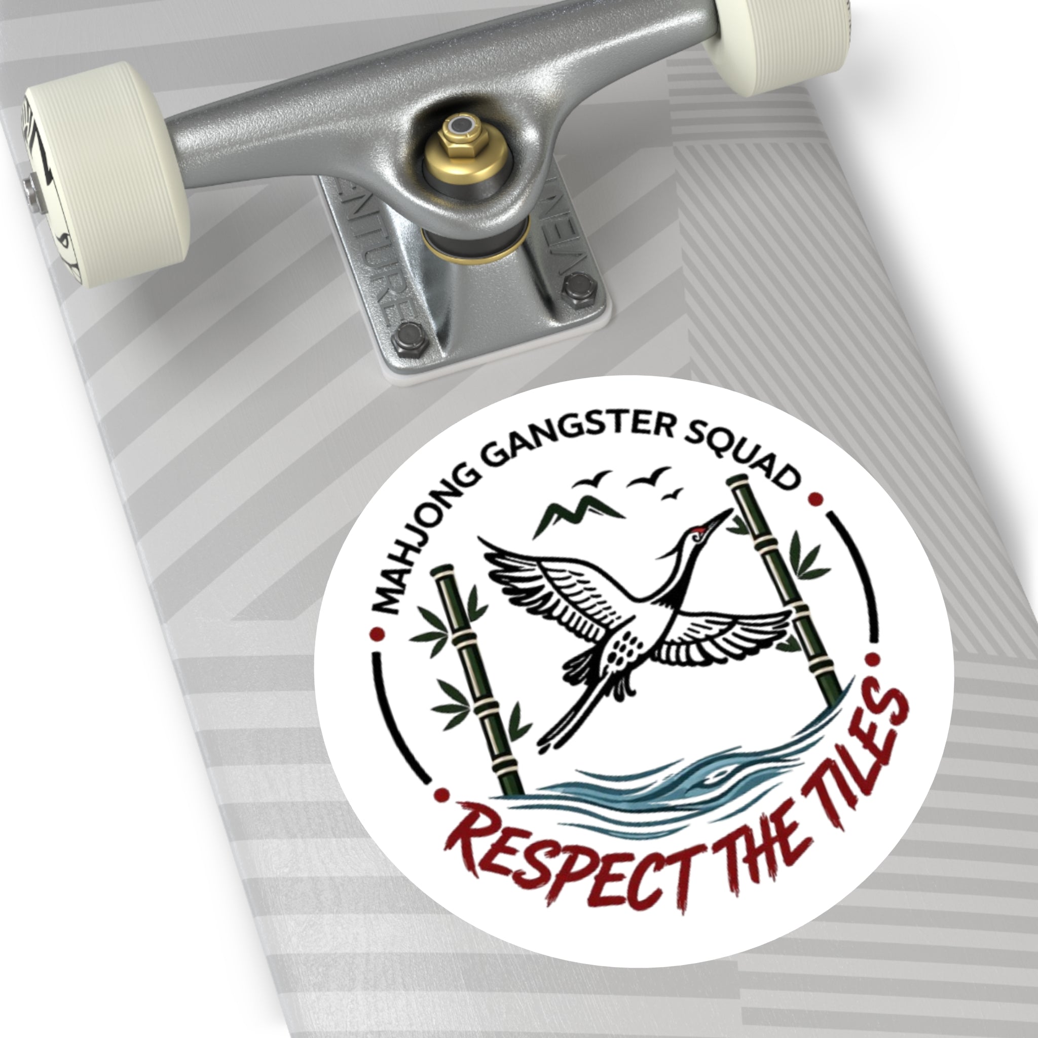 Mahjong Gangster Squad "Respect the Tiles” Round Vinyl Sticker