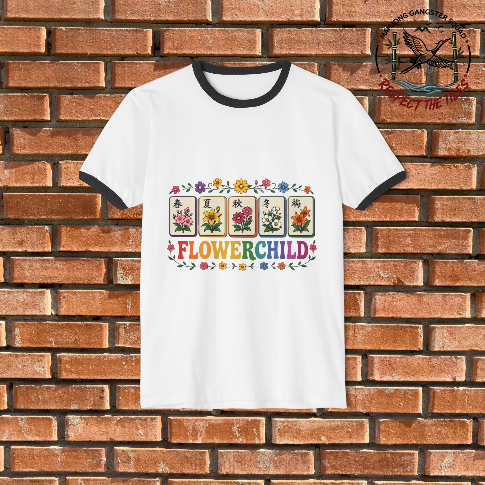 Mahjong Gangster Squad - "Flower Child" Graphic Ring Tee