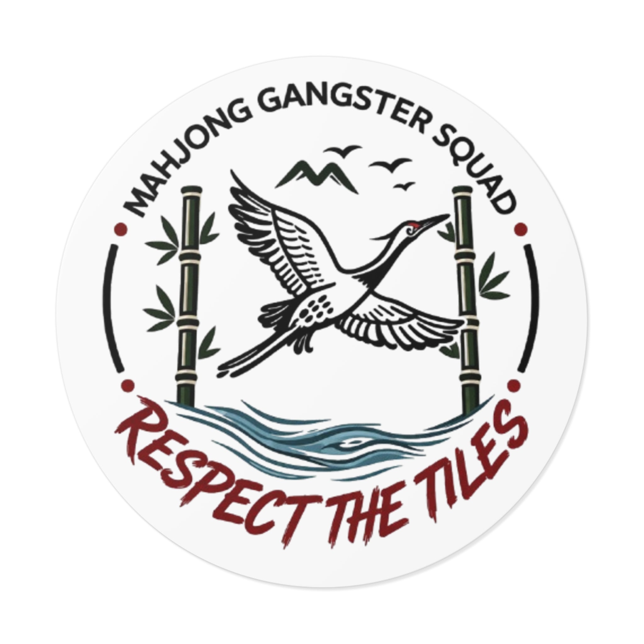Mahjong Gangster Squad "Respect the Tiles” Round Vinyl Sticker