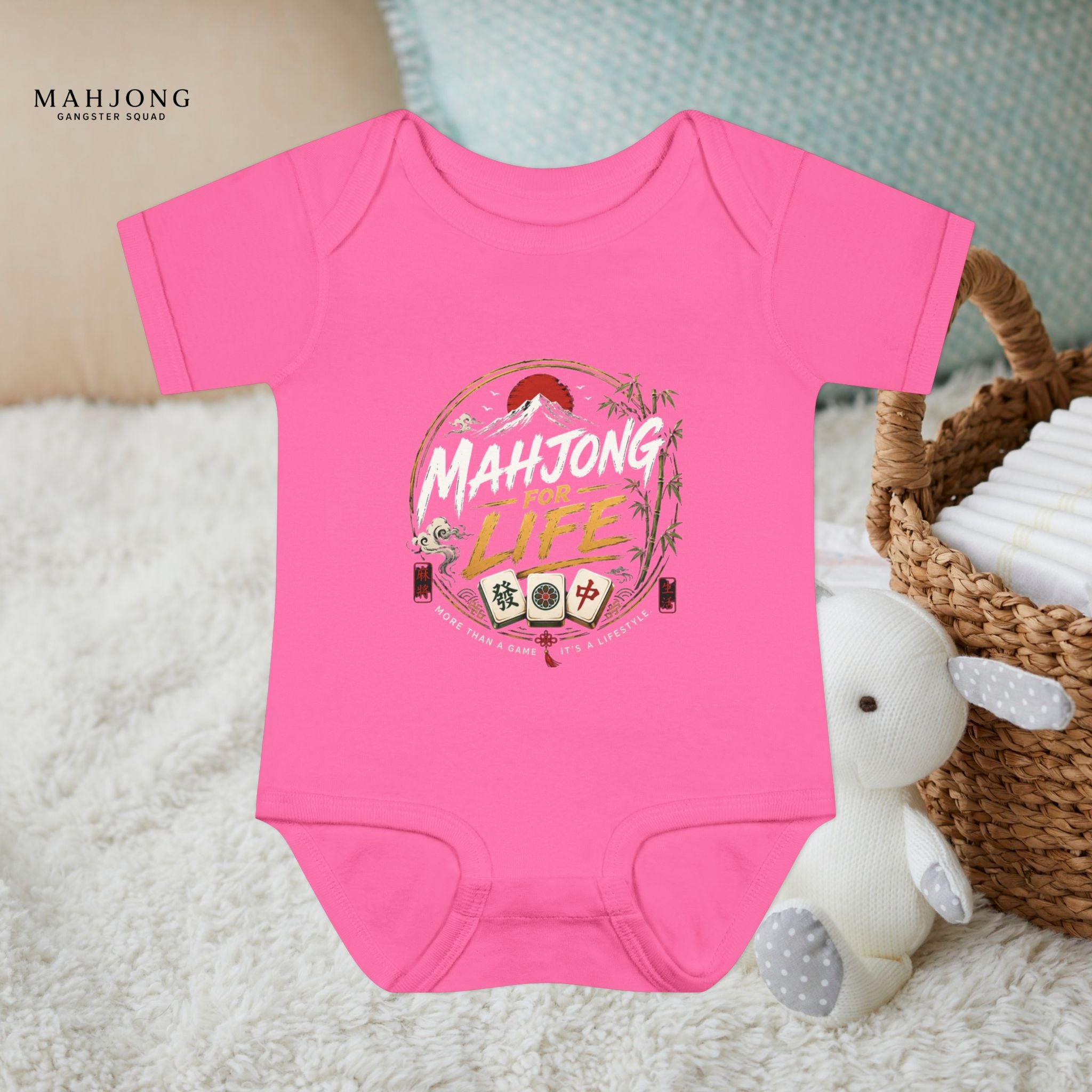 Mahjong Gangster Squad - "Mahjong for Life" Baby Onesie