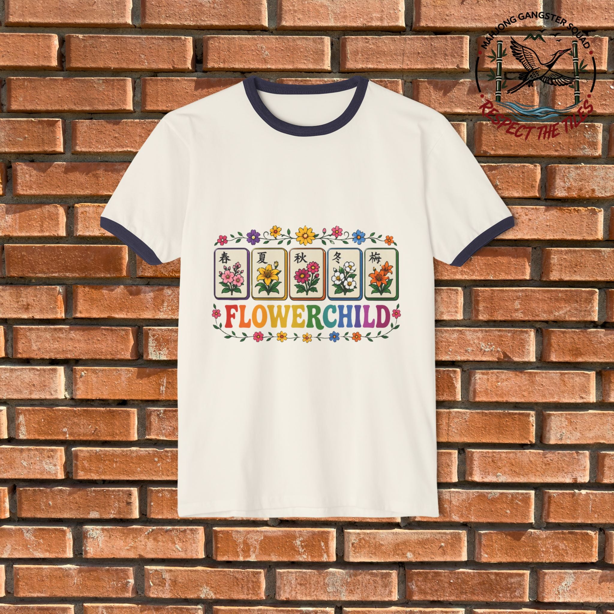 Mahjong Gangster Squad - "Flower Child" Graphic Ring Tee