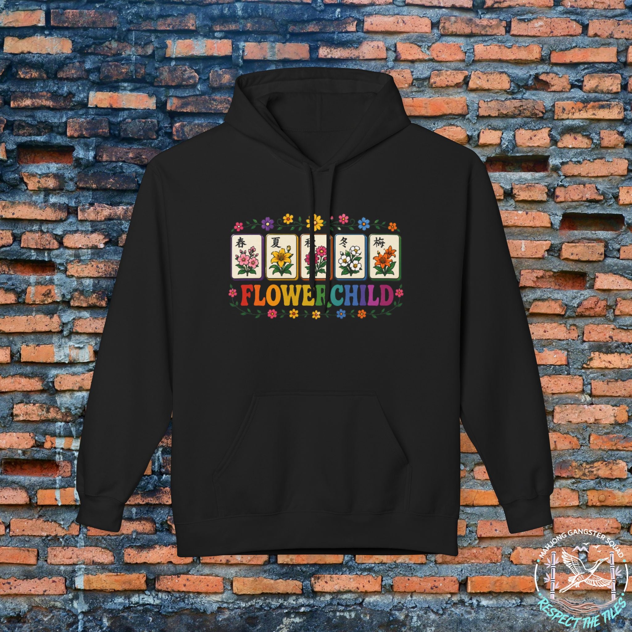 Mahjong Gangster Squad Hoodie — Vintage "Flower Child"