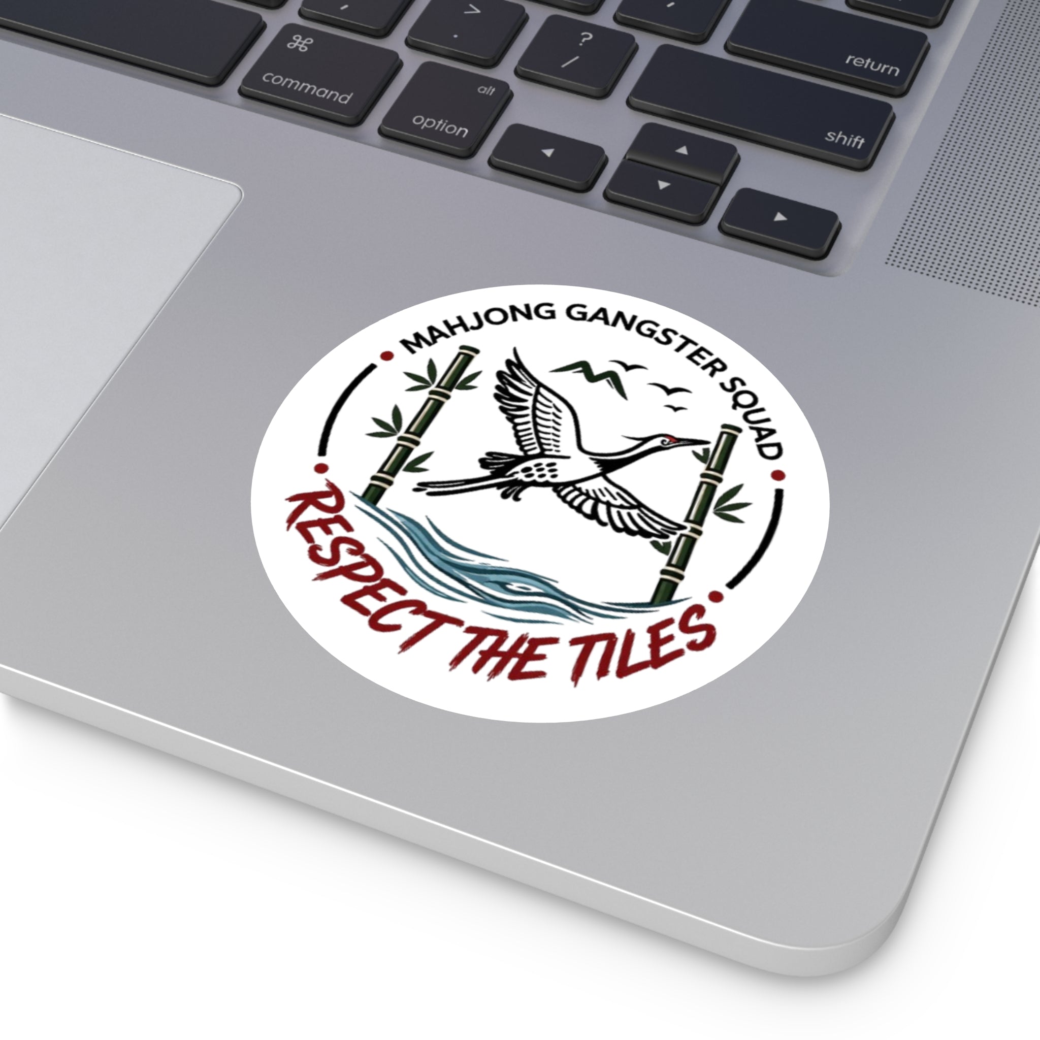 Mahjong Gangster Squad "Respect the Tiles” Round Vinyl Sticker
