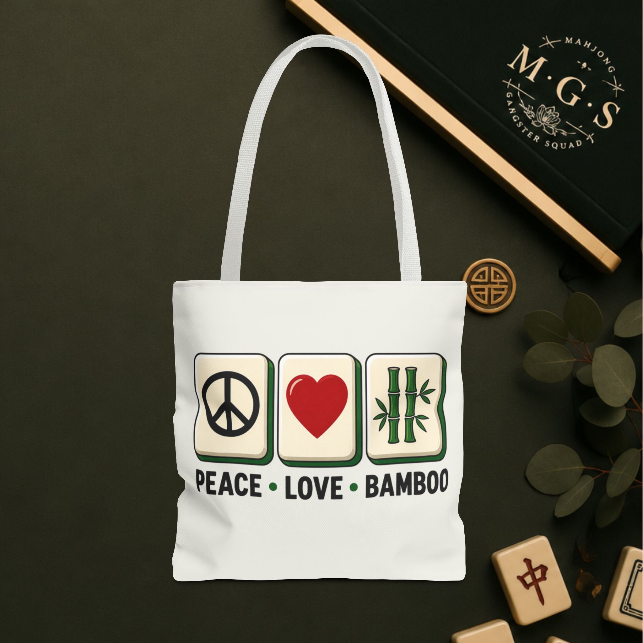 MahJong Gangster Squad - "Peace Love Bamboo" Tote Bag