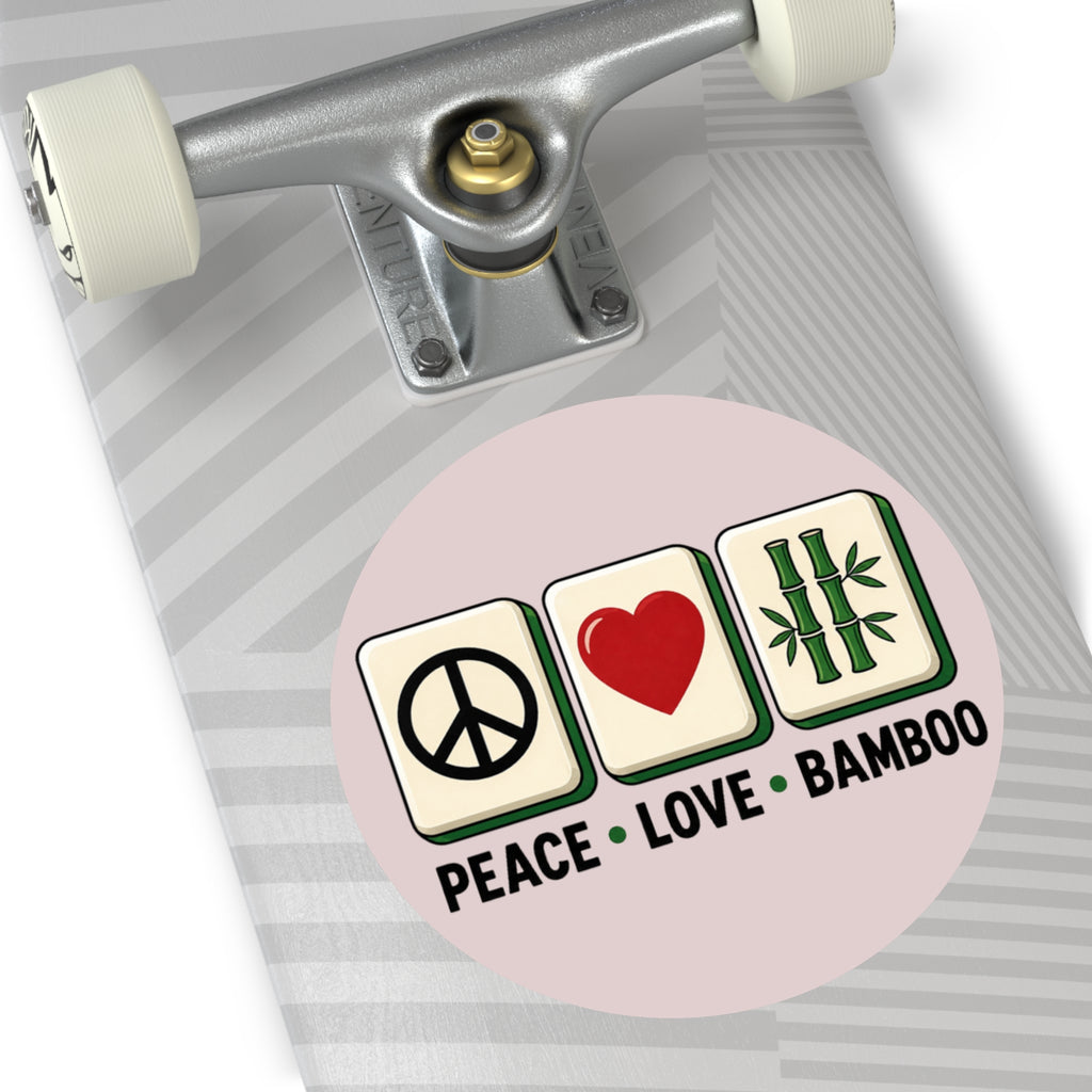 Mahjong Gangster Squad - "Peace Love Bamboo" Round Vinyl Sticker