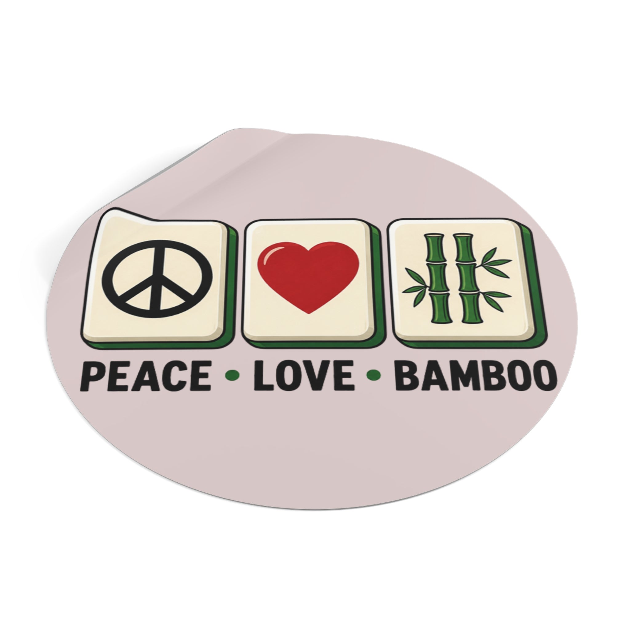 Mahjong Gangster Squad - "Peace Love Bamboo" Round Vinyl Sticker