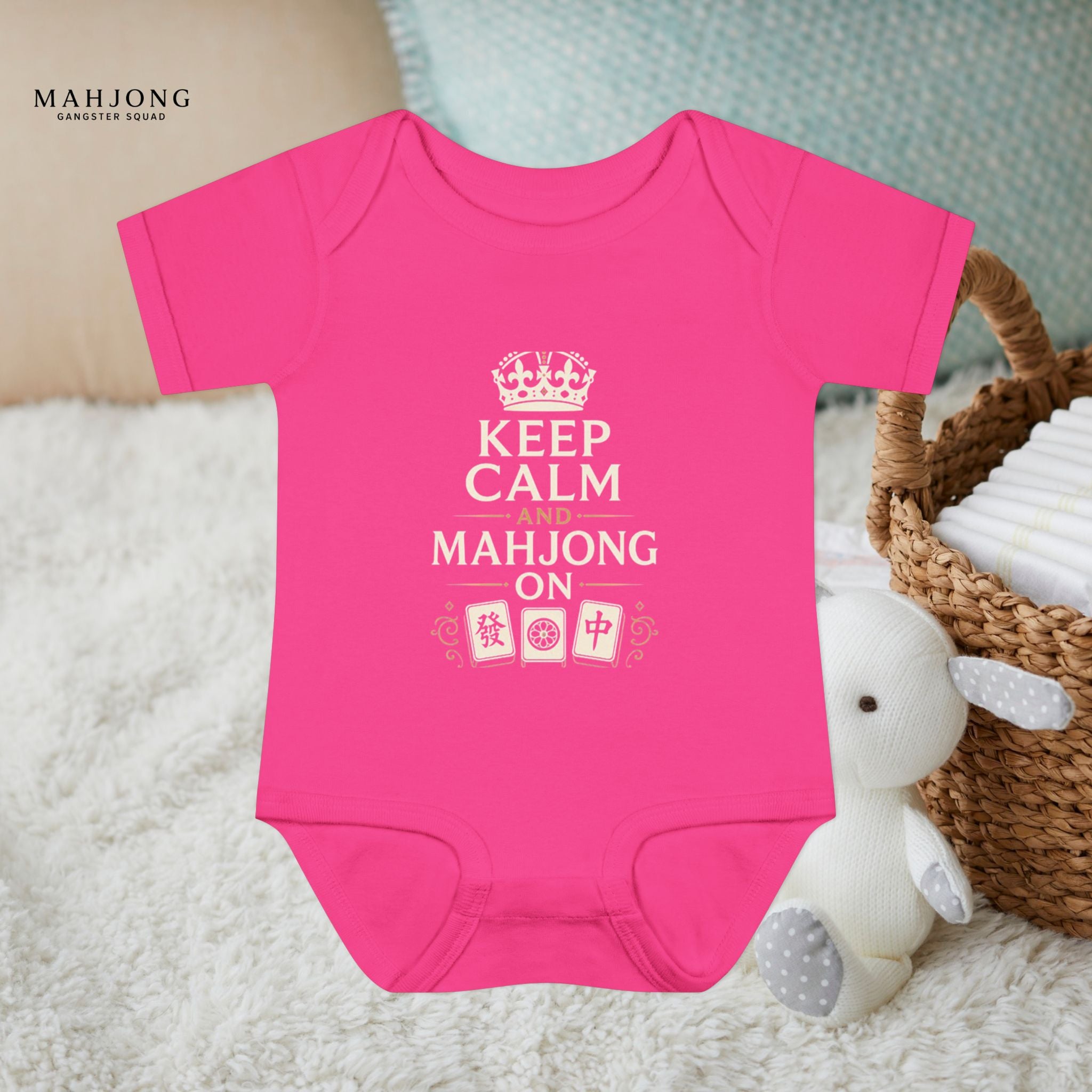 Mahjong Gangster Squad - "Keep Calm" Baby Onesie
