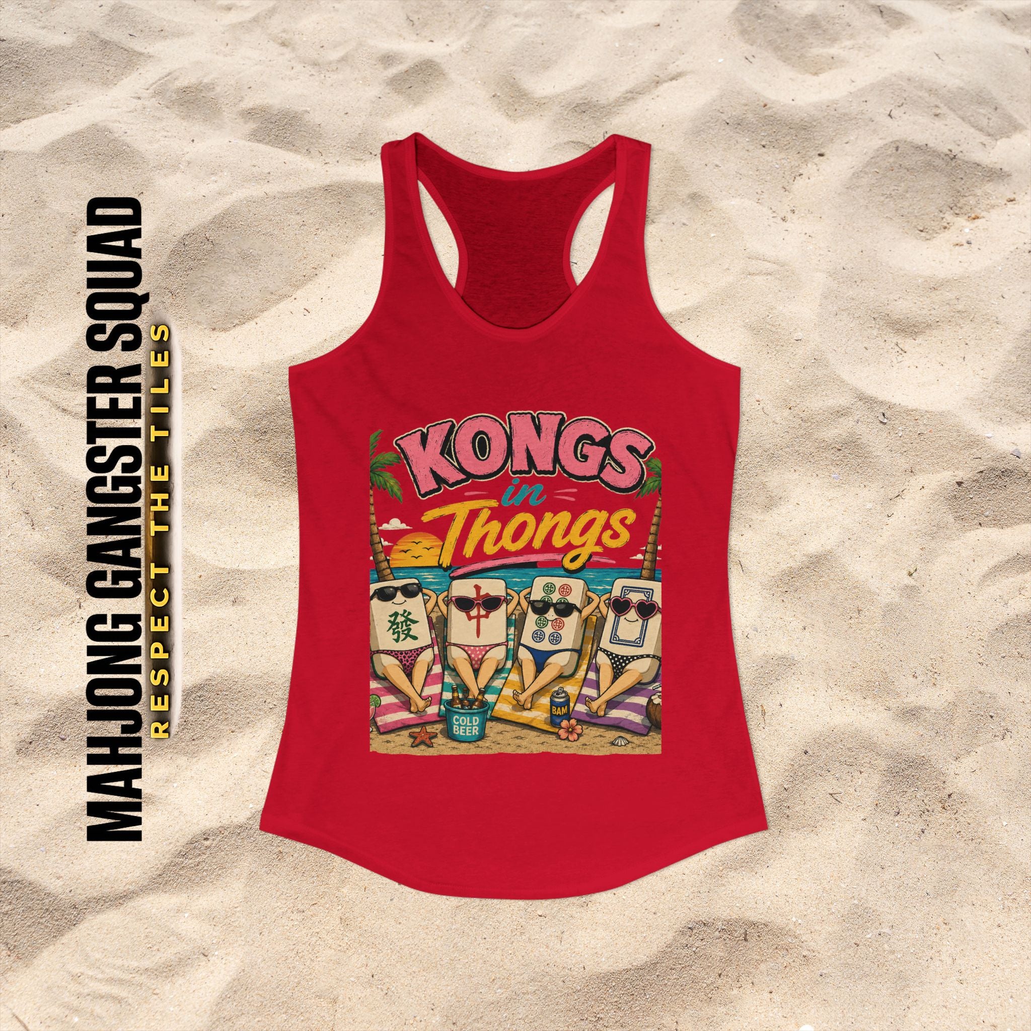 Mahjong Gangster Squad - "Kongs in Thongs" Racerback Tank Top