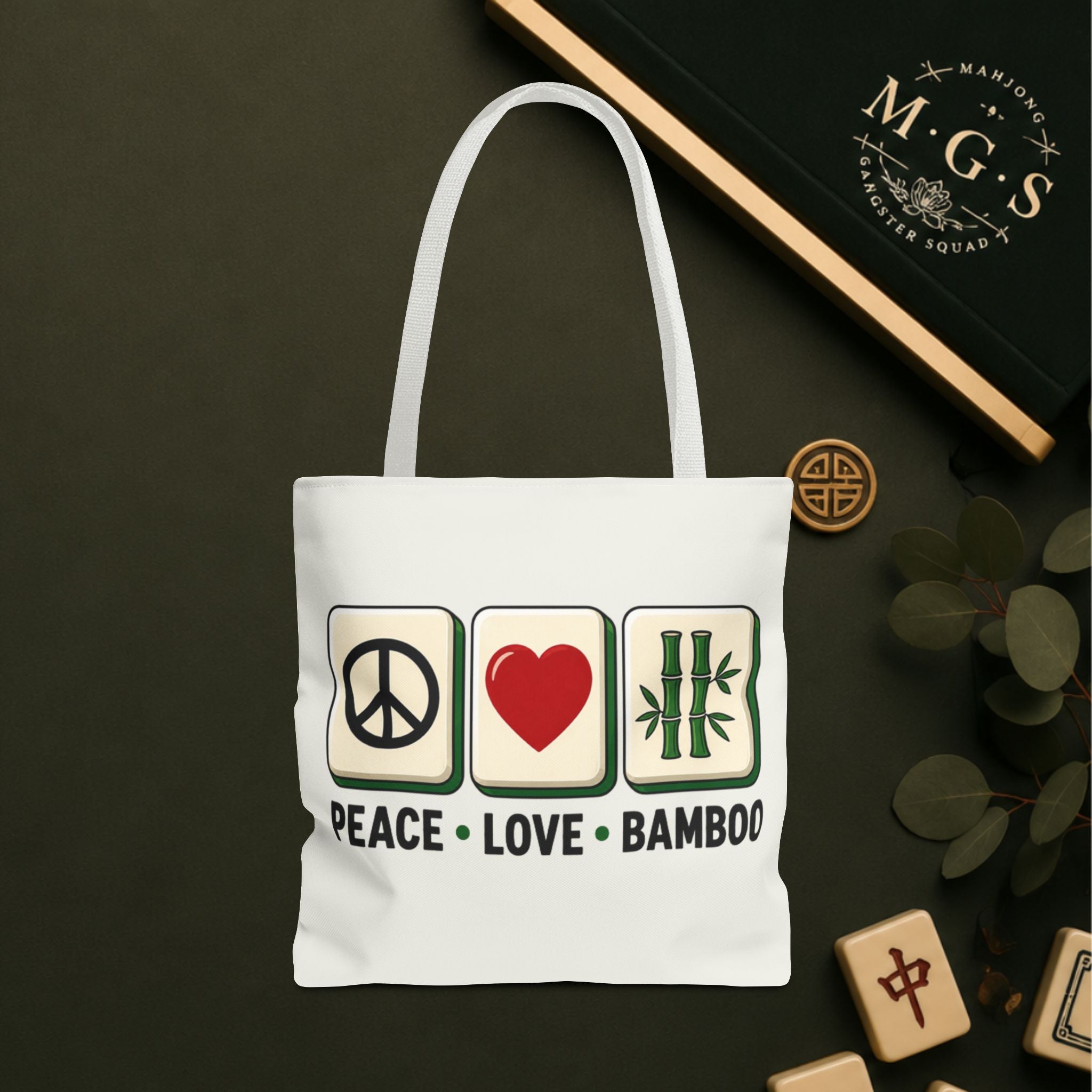 MahJong Gangster Squad - "Peace Love Bamboo" Tote Bag
