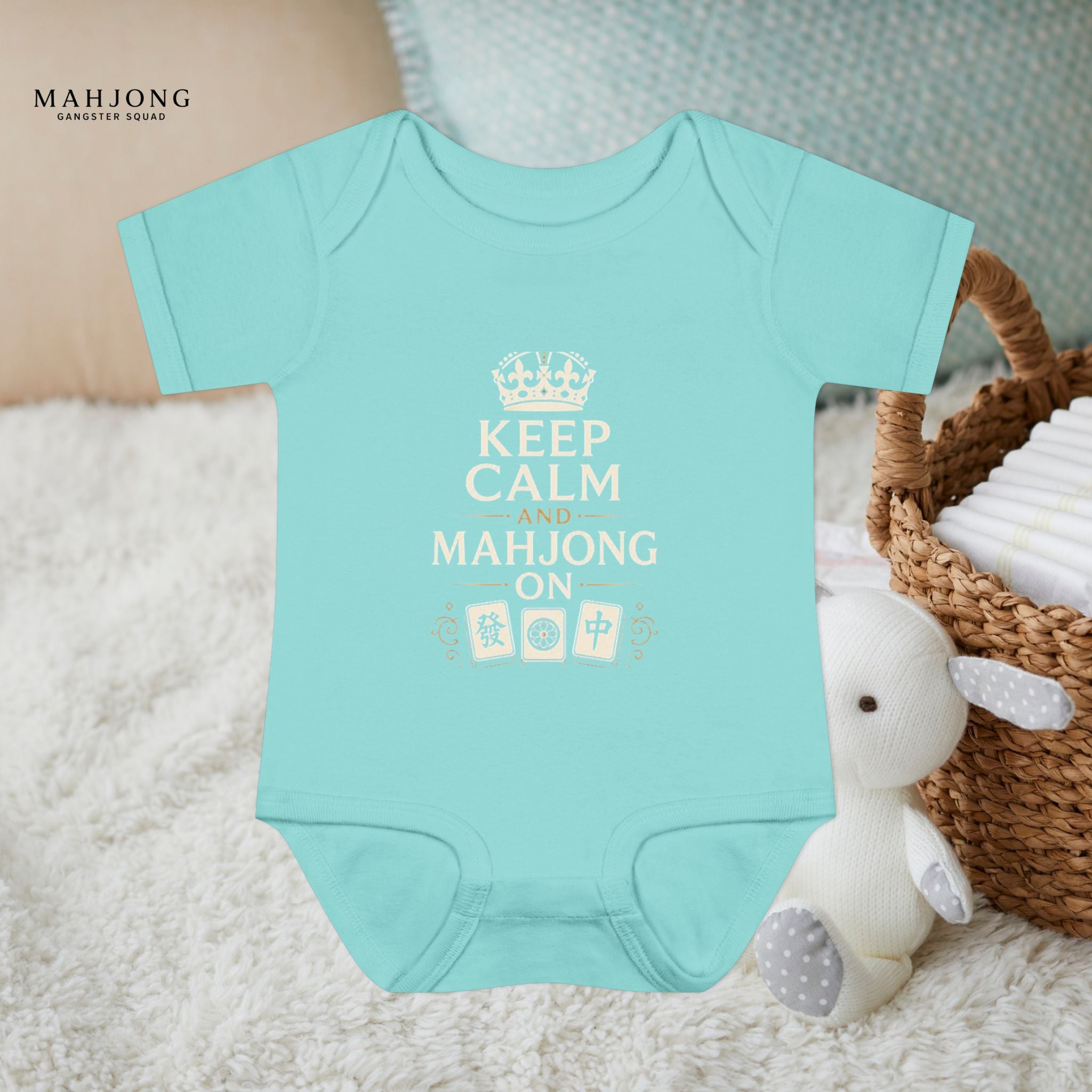 Mahjong Gangster Squad - "Keep Calm" Baby Onesie