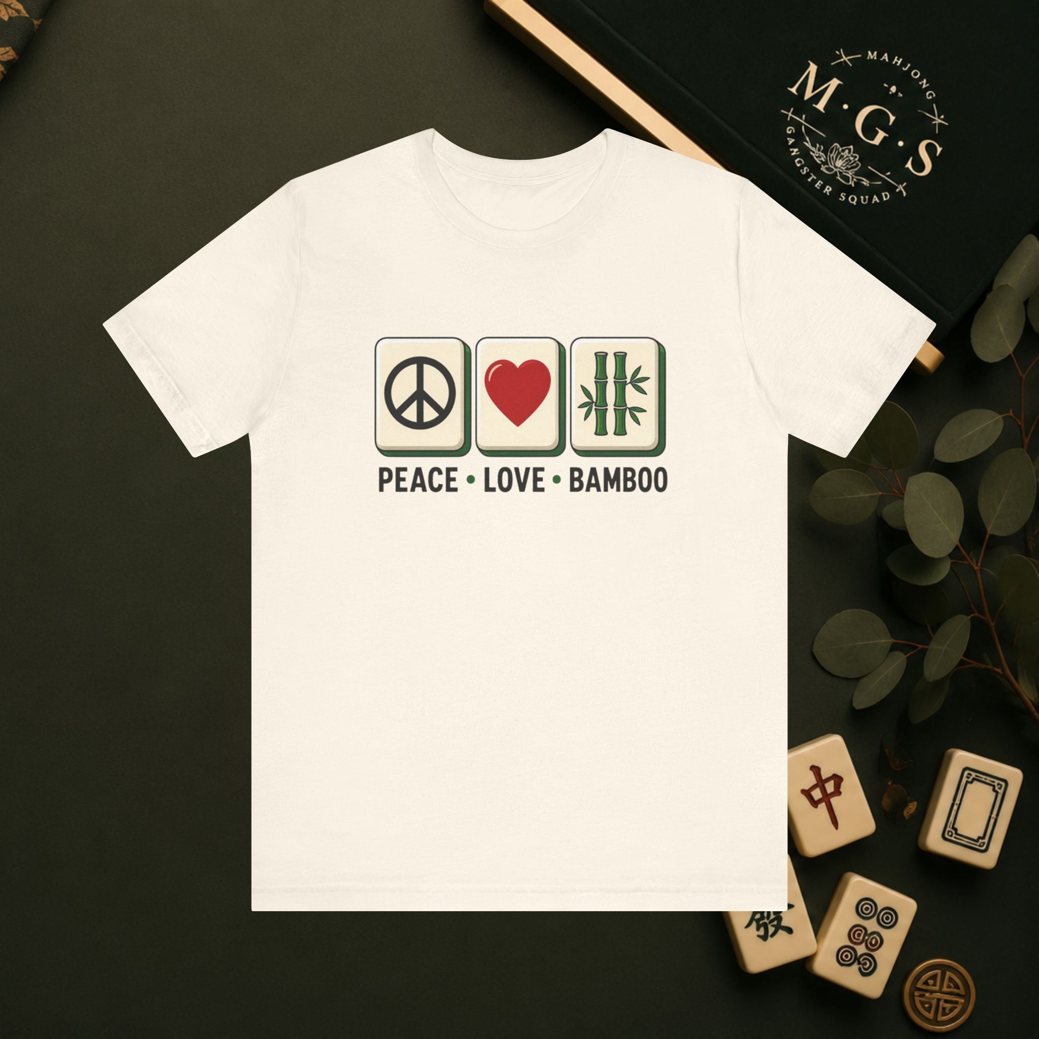 Mahjong Gangster Squad Graphic Tee- "Peace • Love • Bamboo"