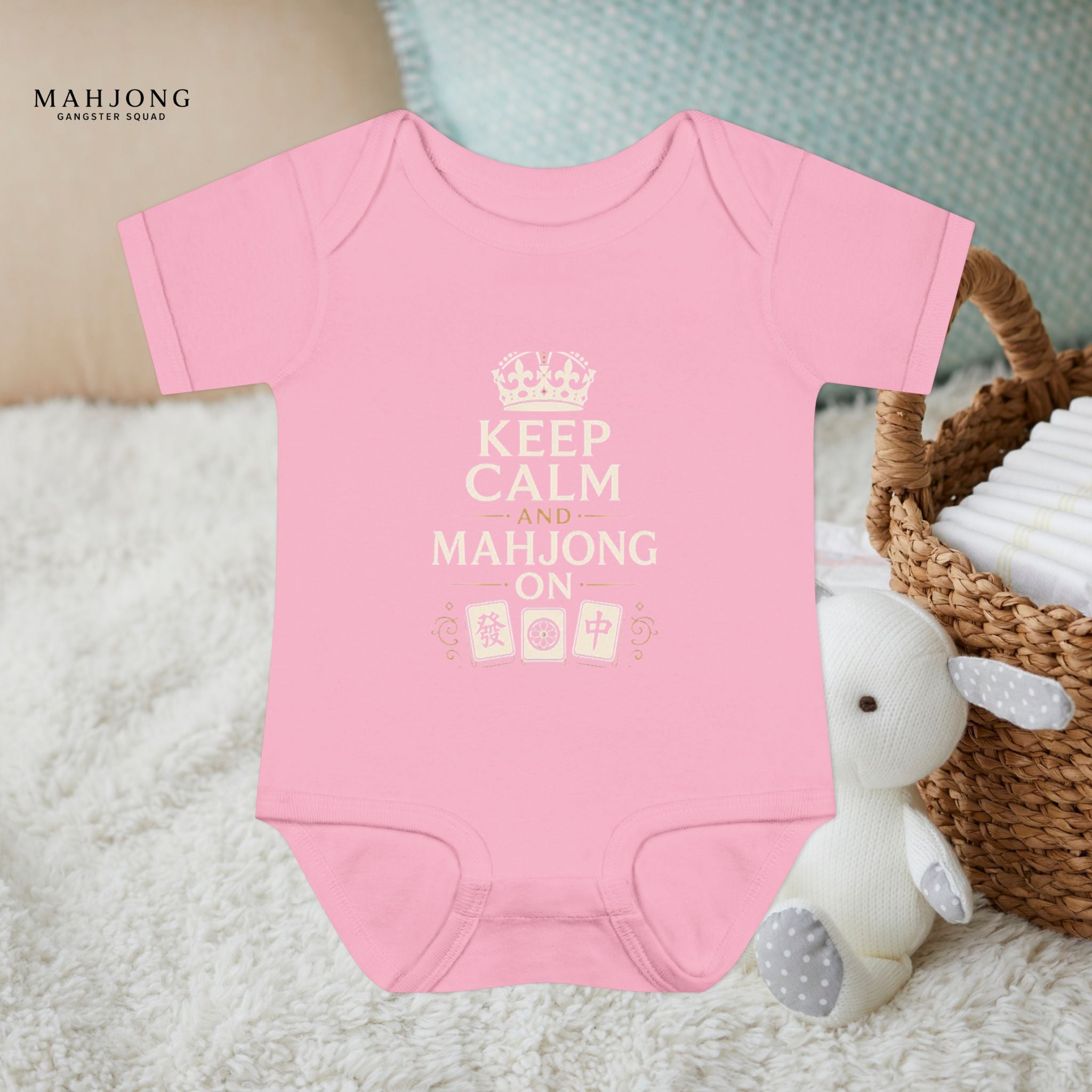 Mahjong Gangster Squad - "Keep Calm" Baby Onesie