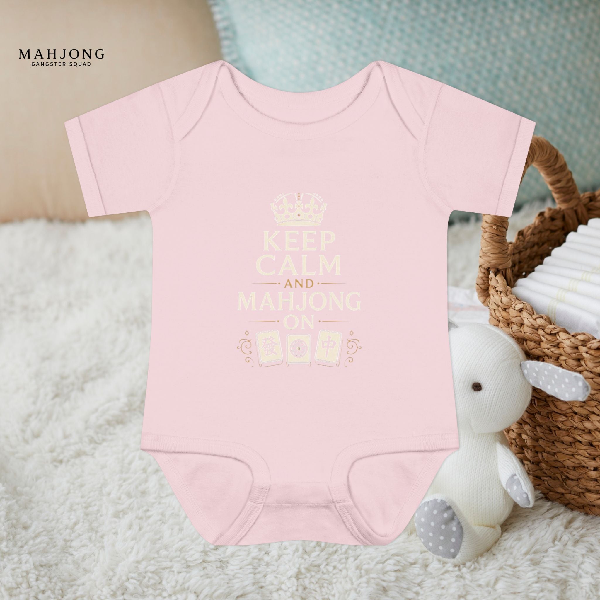 Mahjong Gangster Squad - "Keep Calm" Baby Onesie
