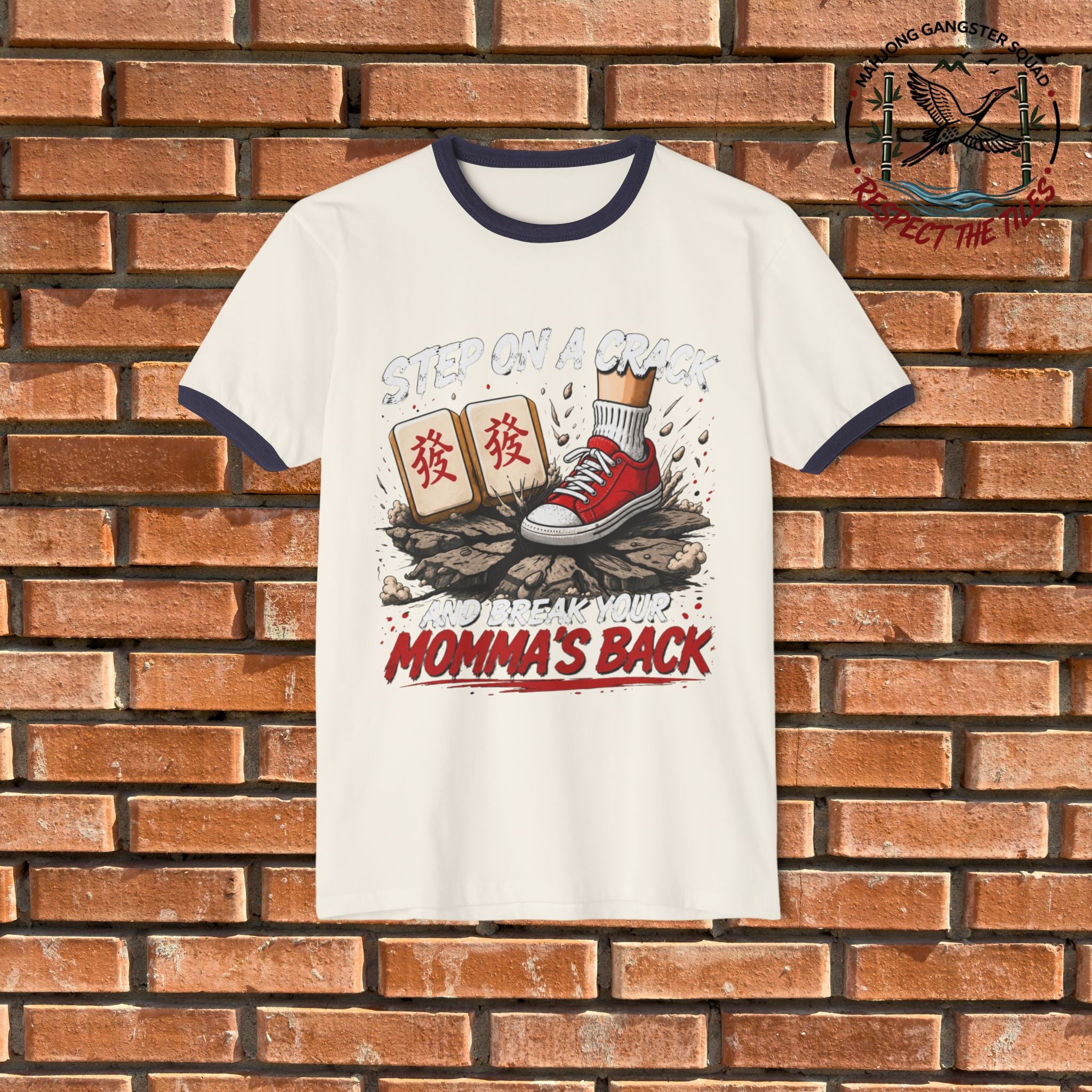 Mahjong Gangster Squad - "Step on a Crack" Graphic Ring Tee