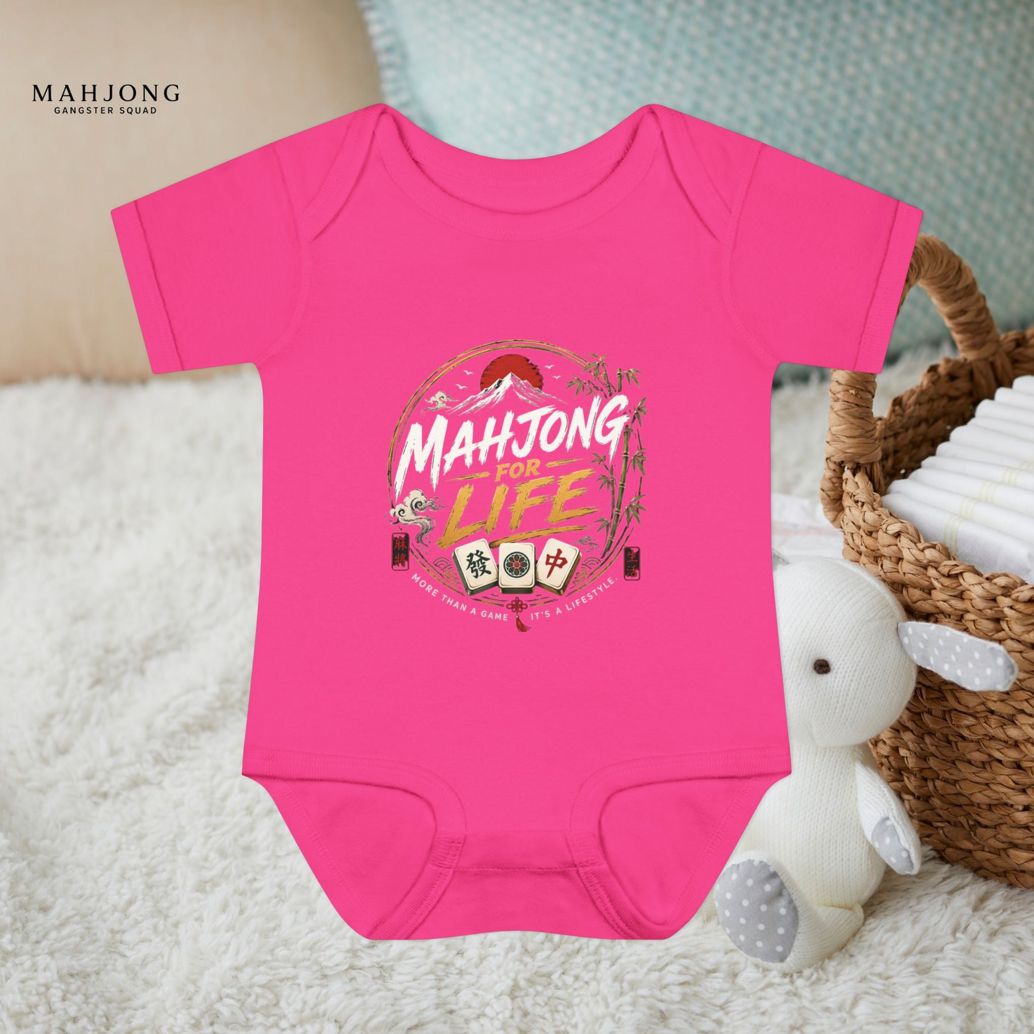Mahjong Gangster Squad - "Mahjong for Life" Baby Onesie