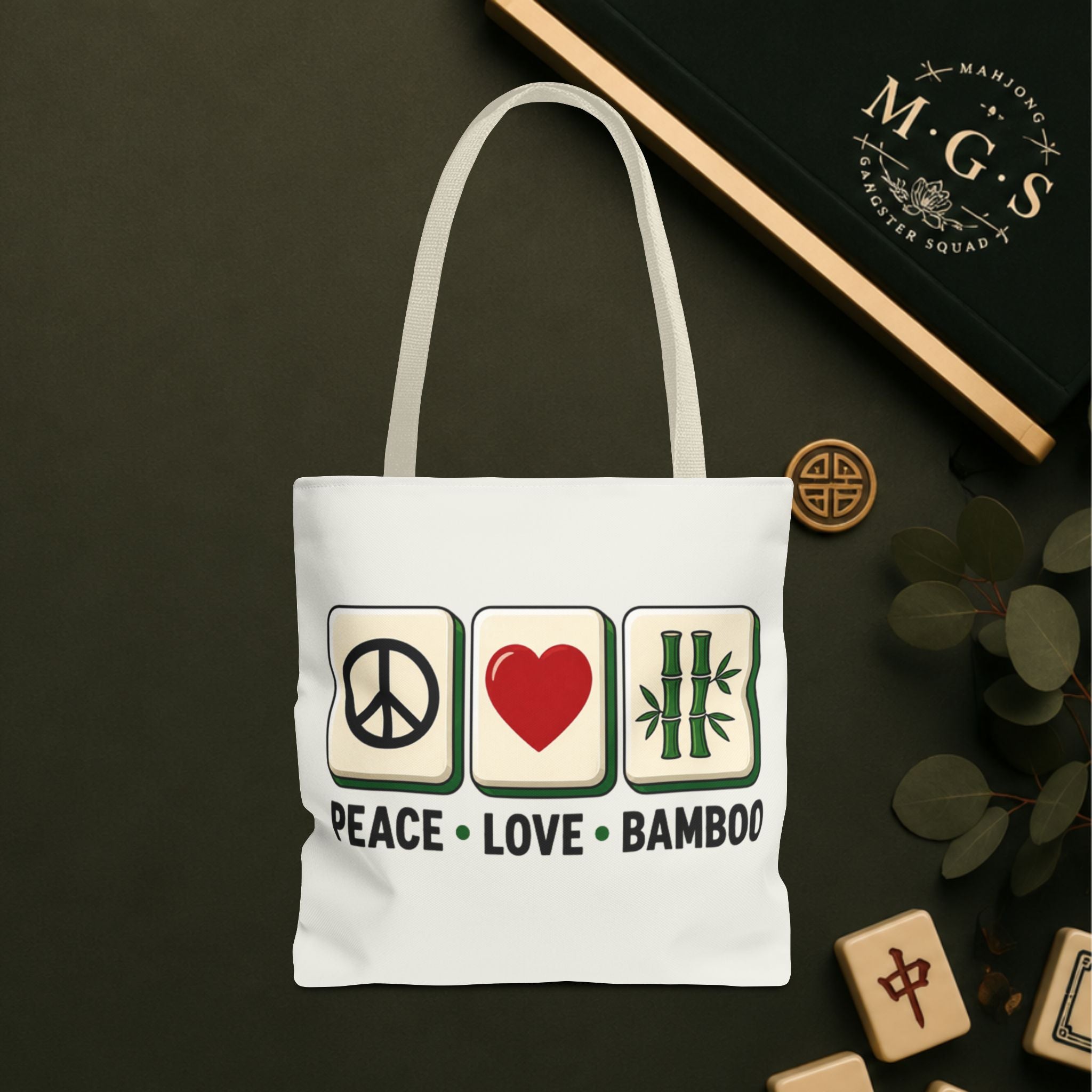 MahJong Gangster Squad - "Peace Love Bamboo" Tote Bag