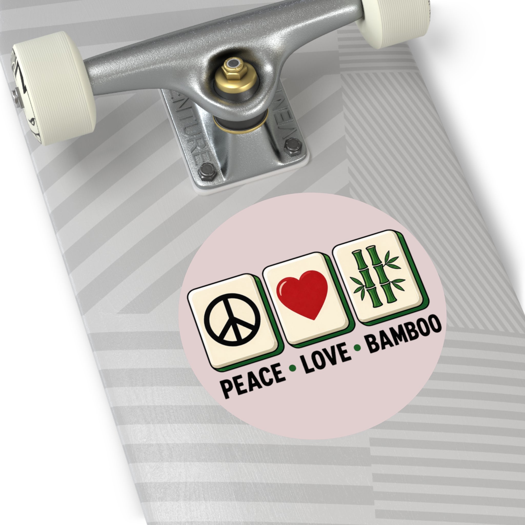 Mahjong Gangster Squad - "Peace Love Bamboo" Round Vinyl Sticker