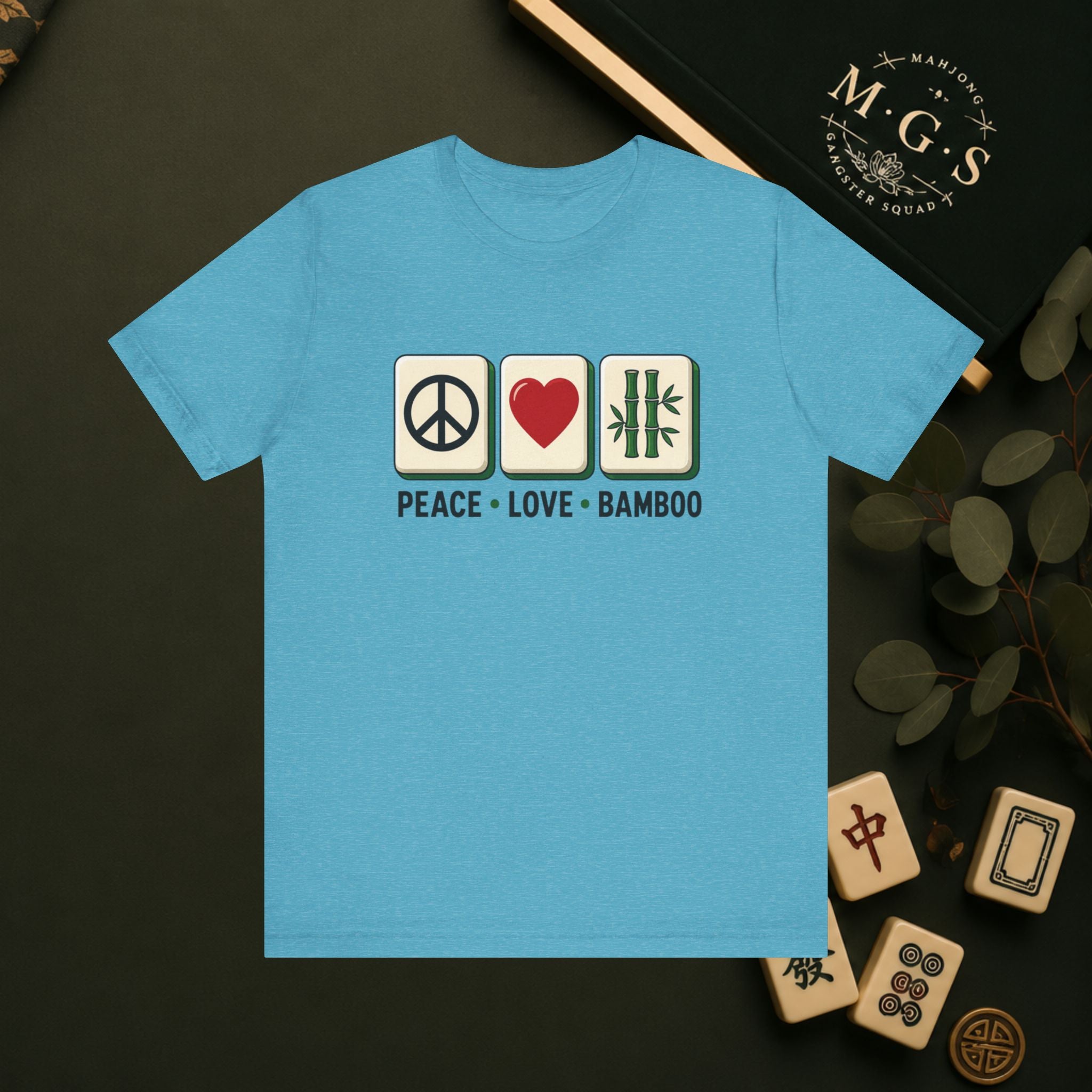 Mahjong Gangster Squad Graphic Tee- "Peace • Love • Bamboo"