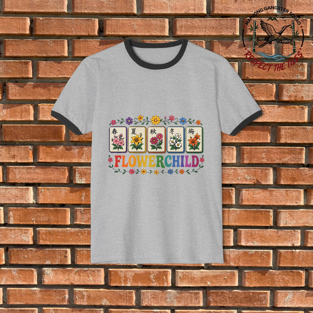 Mahjong Gangster Squad - "Flower Child" Graphic Ring Tee