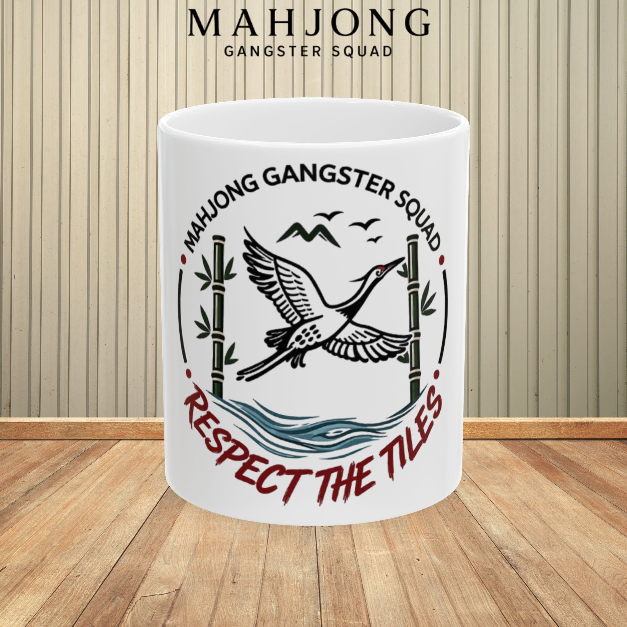 Mahjong Gangster Squad – "Respect the Tiles" Ceramic Coffee Cup