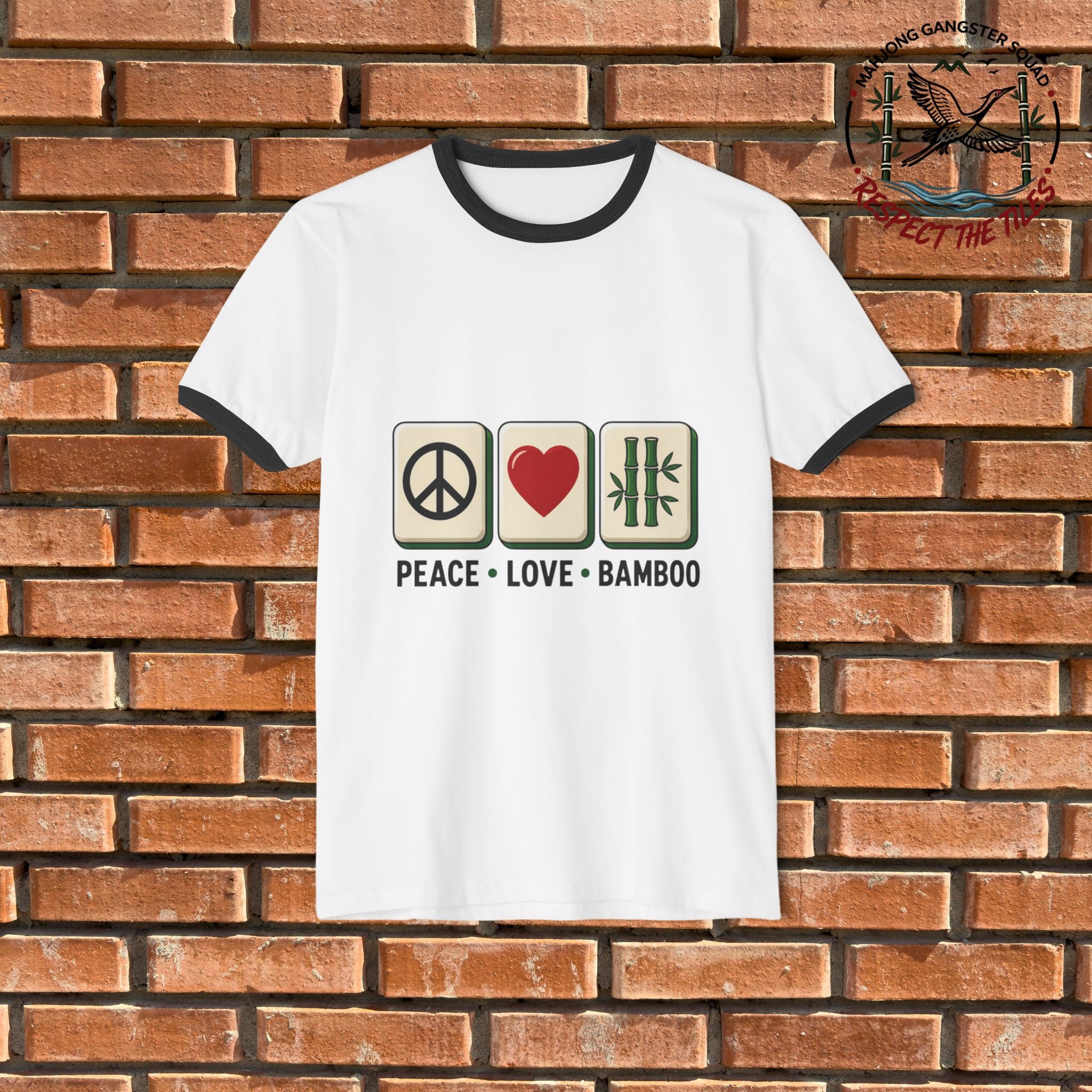 Mahjong Gangster Squad - "Peace Love Bamboo" Graphic Ring Tee