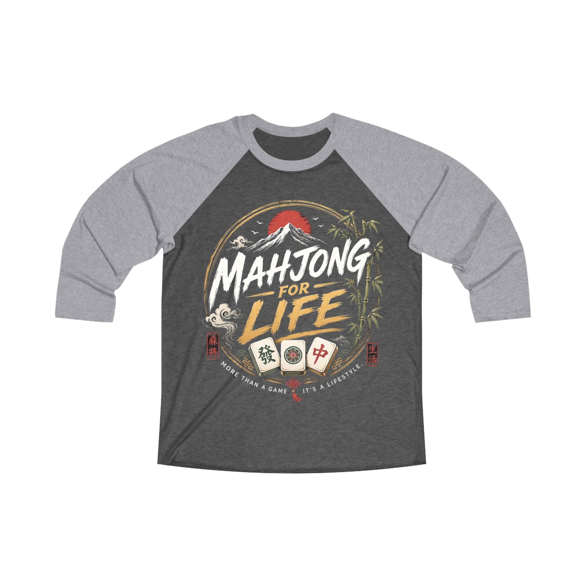 Mahjong Gangster Squad — "Mahjong for Life" 3/4-Sleeve Baseball Shirt