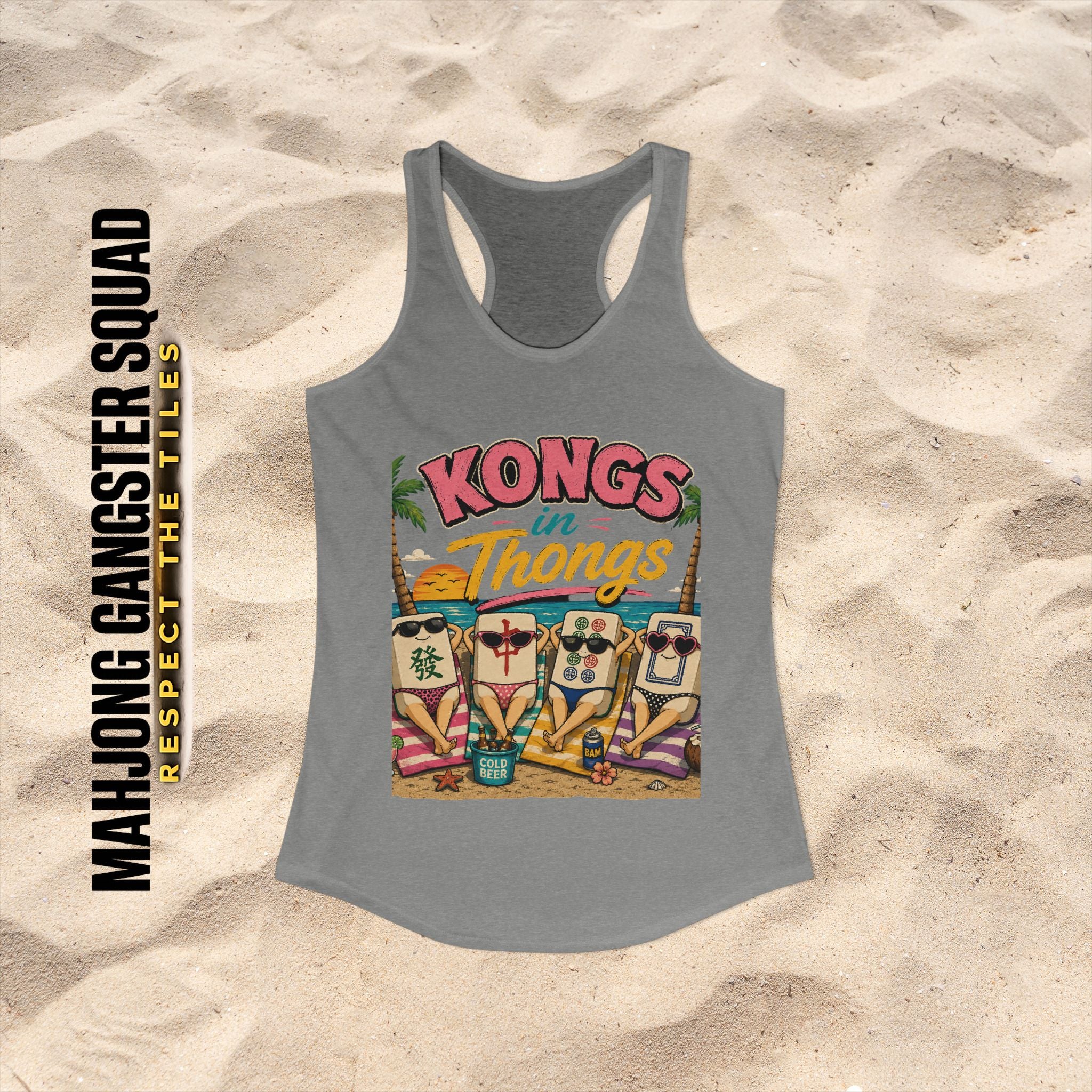 Mahjong Gangster Squad - "Kongs in Thongs" Racerback Tank Top