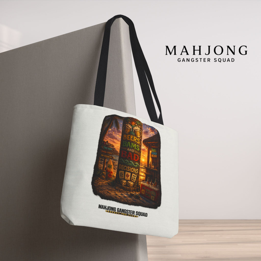 MahJong Gangster Squad - "Beer, Bams and Bad Decisions" Tote Bag