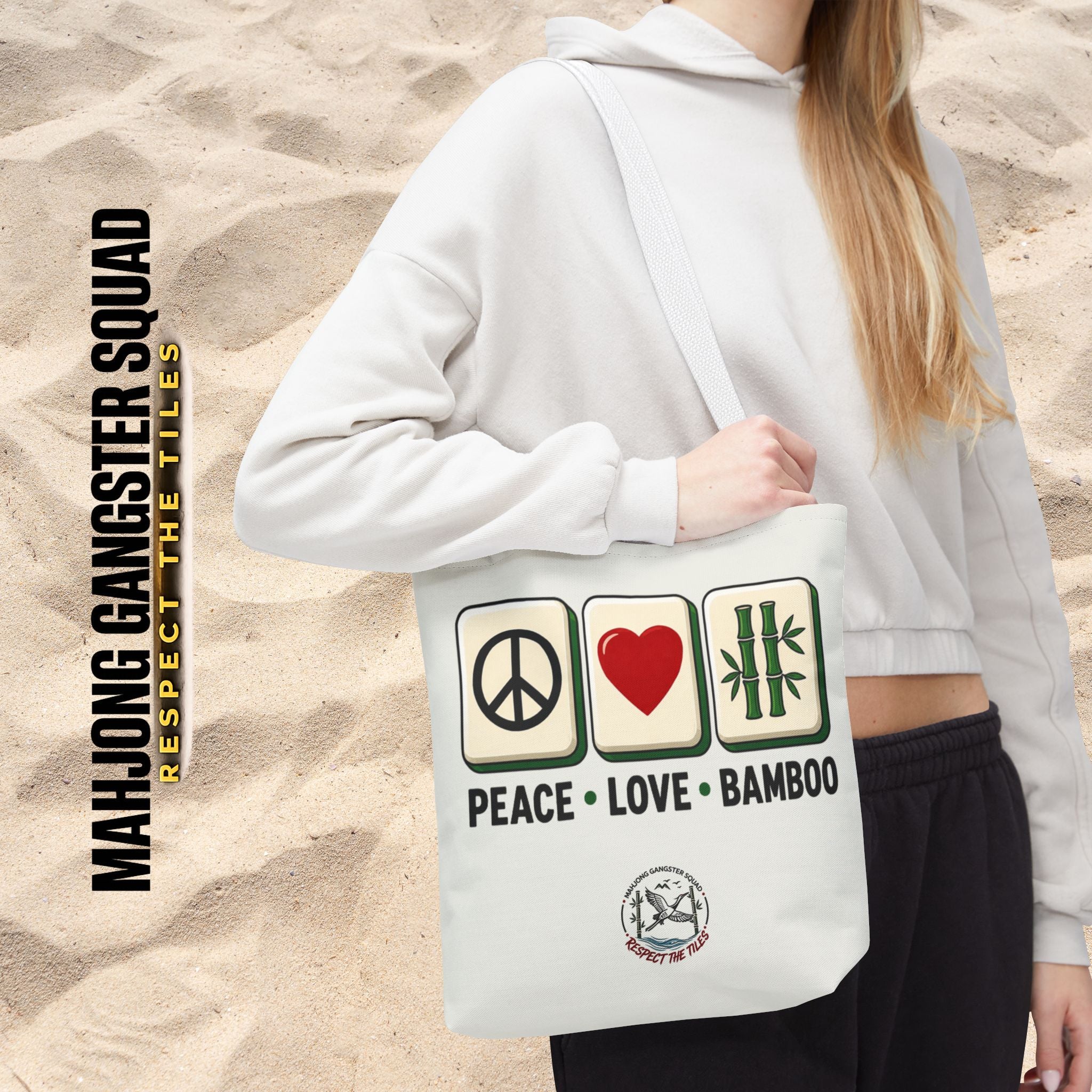 MahJong Gangster Squad - "Peace Love Bamboo" Tote Bag
