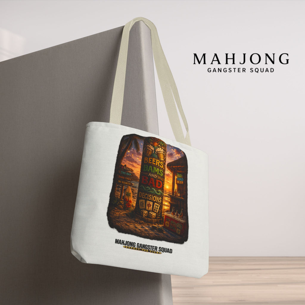 MahJong Gangster Squad - "Beer, Bams and Bad Decisions" Tote Bag
