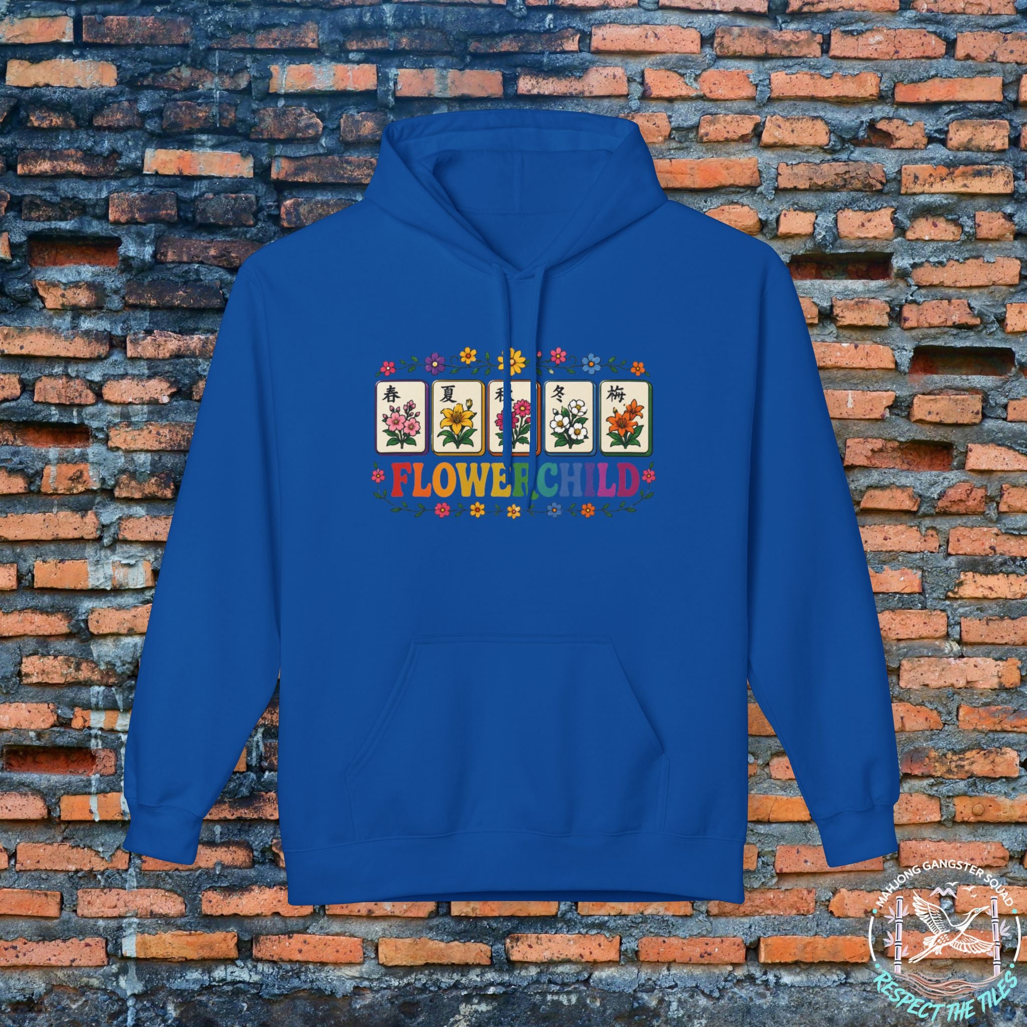 Mahjong Gangster Squad Hoodie — Vintage "Flower Child"