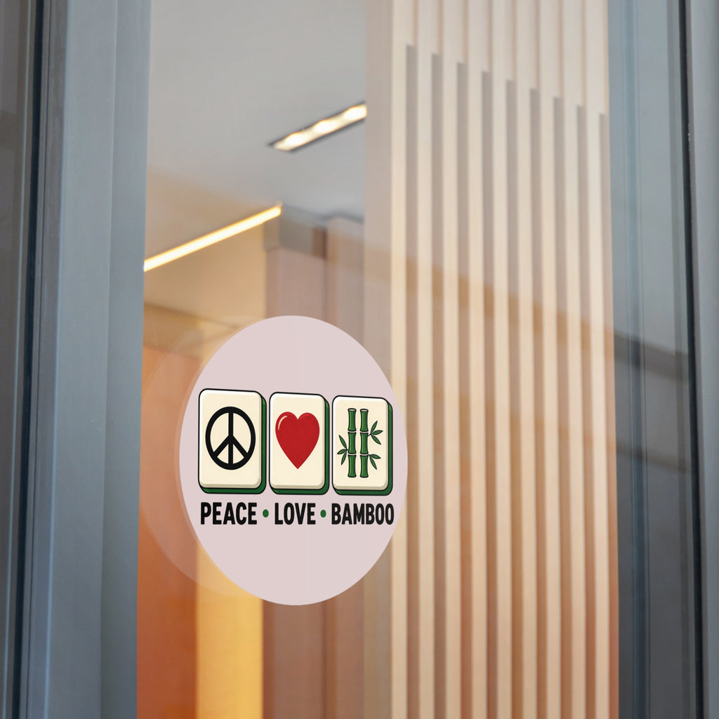 Mahjong Gangster Squad - "Peace Love Bamboo" Round Vinyl Sticker